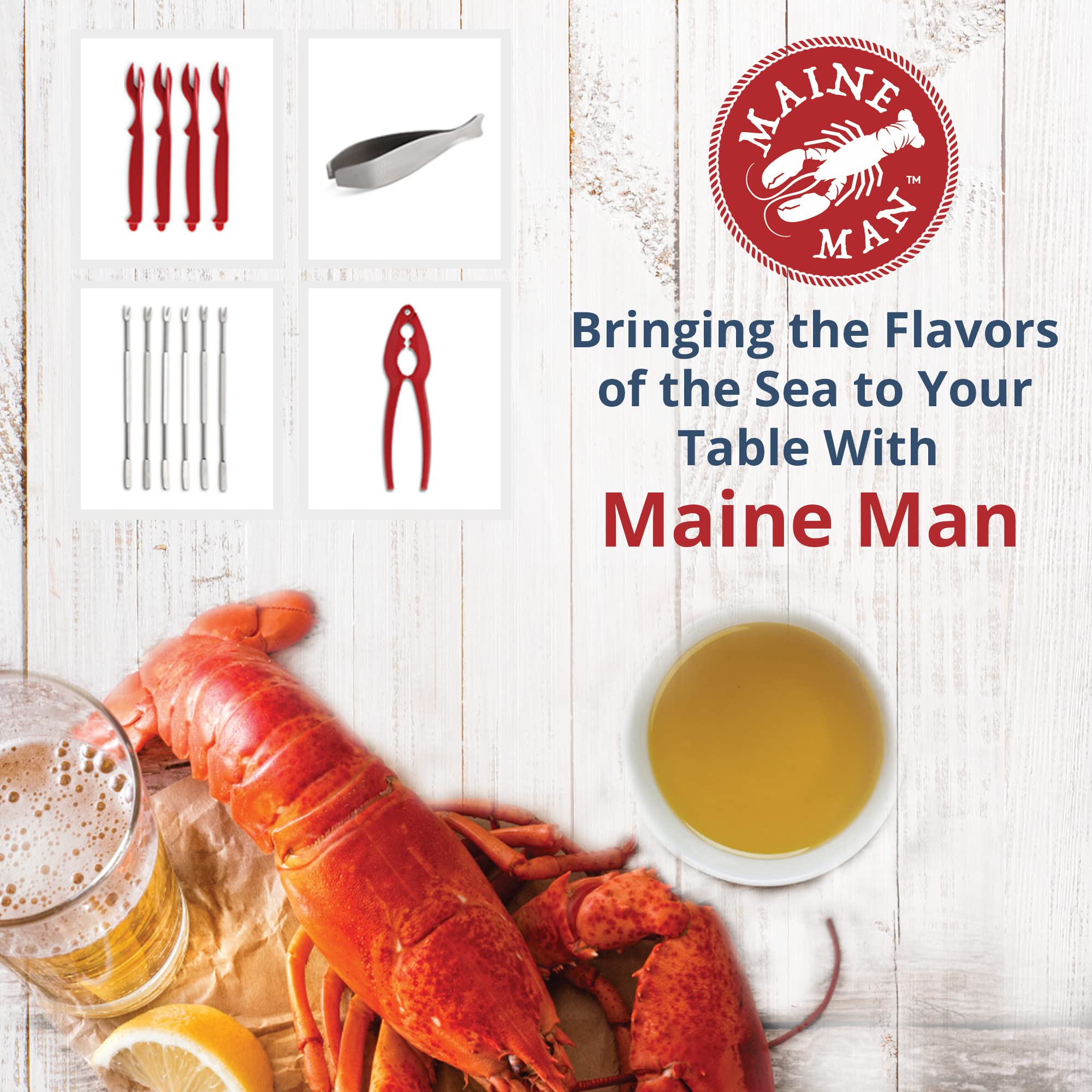 Maine Man Lobster Crab Cracker, Red