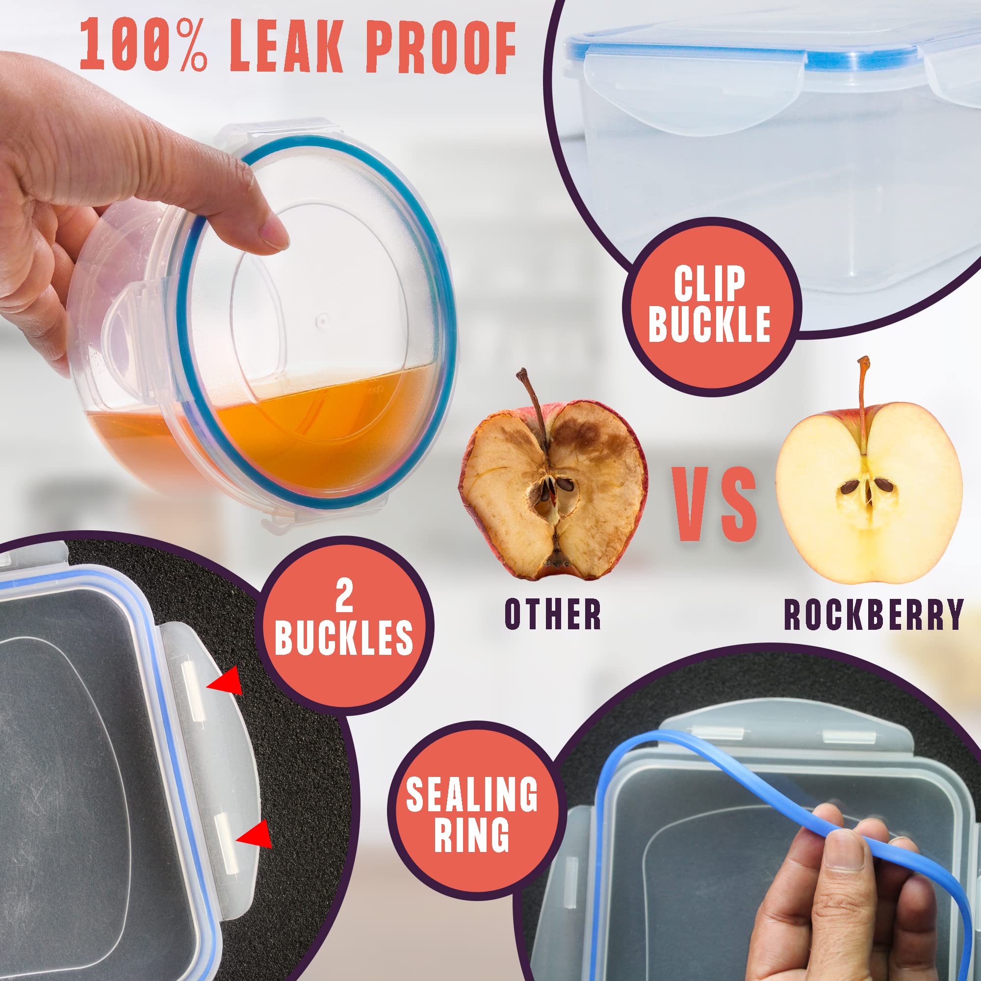 32 Pcs Large Plastic Food storage containers-85 oz to Sauces Box Stackable Kitchen storage bowls sets-BPA Free Leak proof with lids airtight-Microwave freezer safe lunch boxes