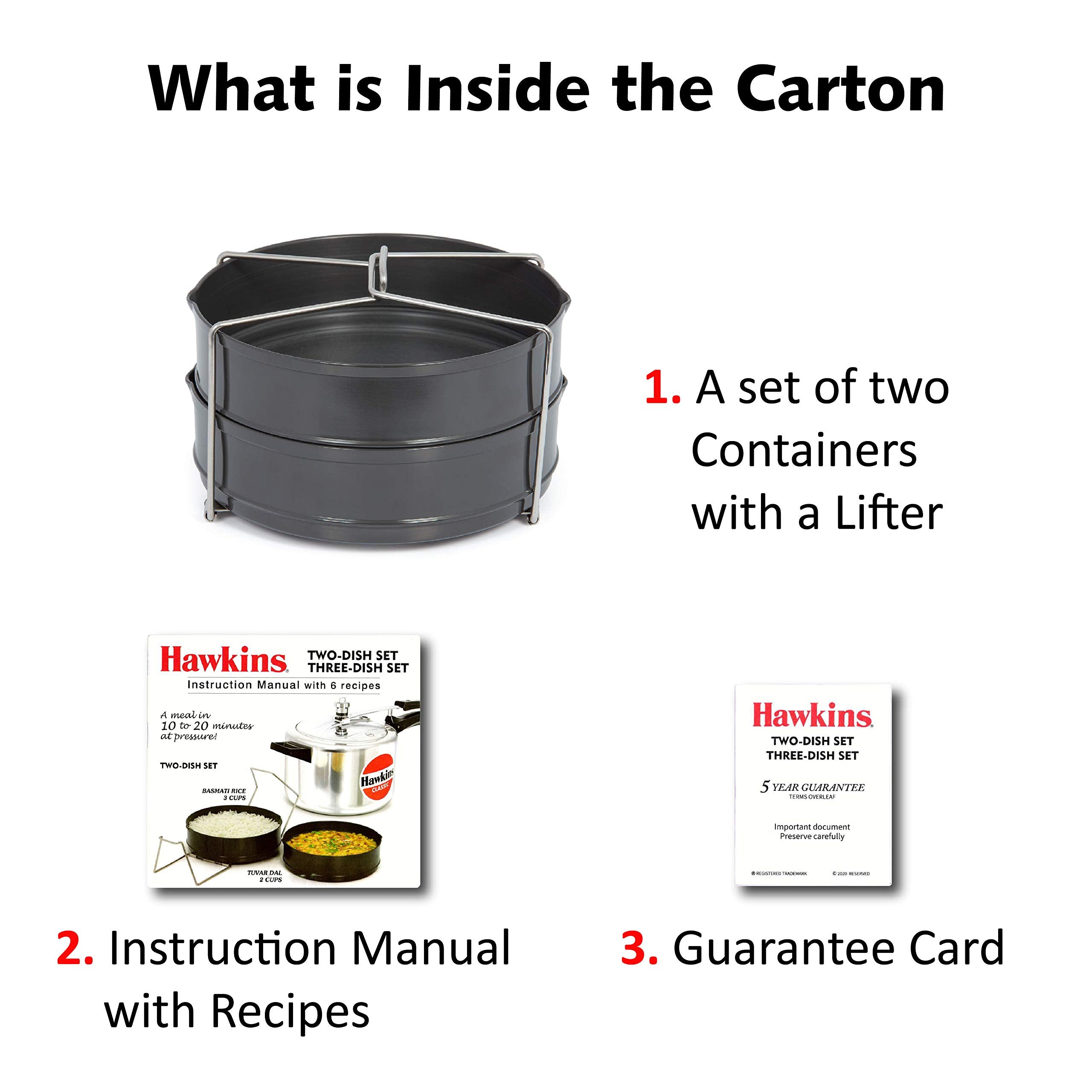 HAWKINS ADS5 Pressure Cooker Dish Set, 2, Black