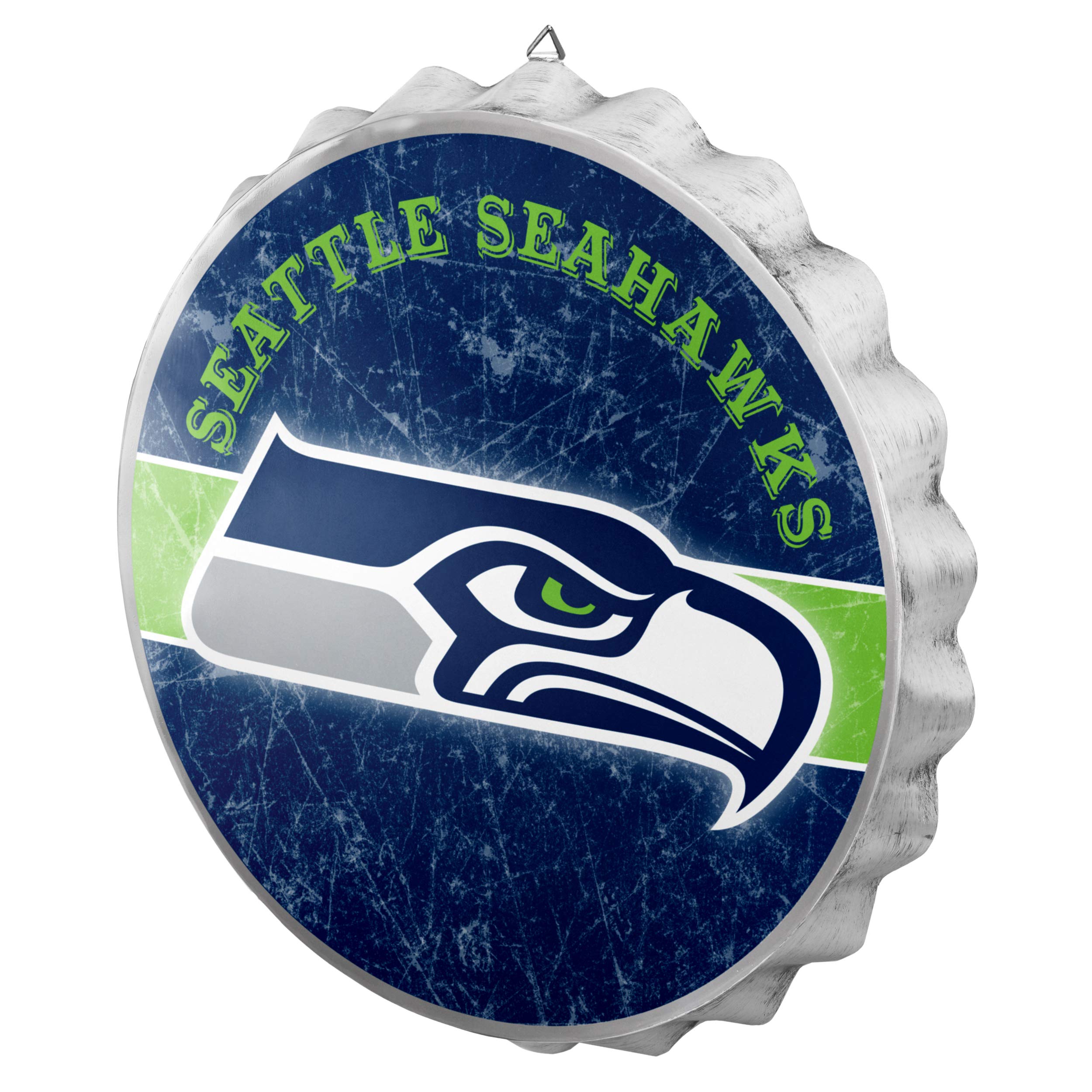 FOCO Seattle Seahawks NFL Metal Distressed Bottlecap Sign