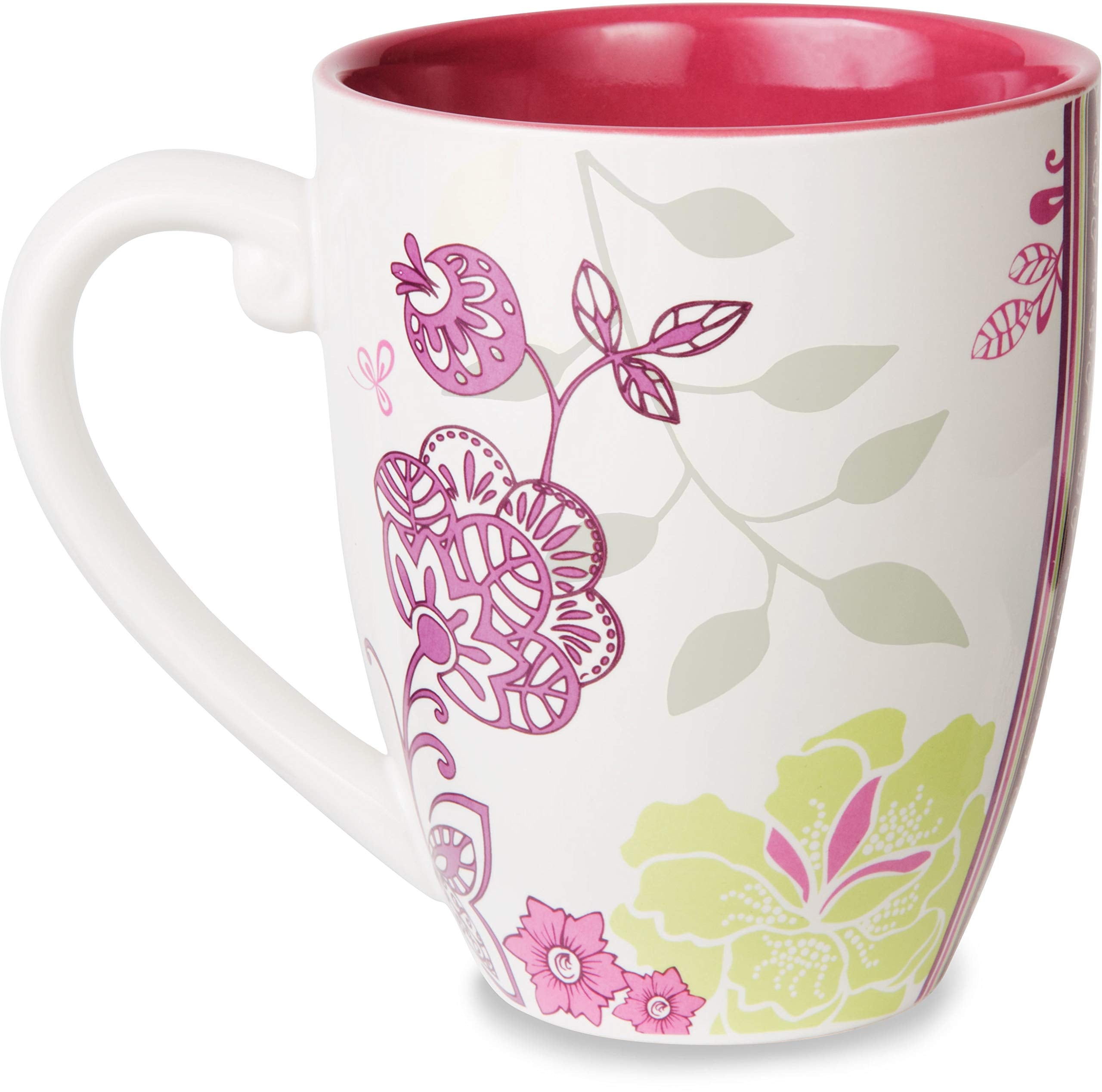 Pavilion Gift Company Mark My Words Mimi Floral Butterfly Grandma Coffee Tea Mug, Large, Pink, 20 Ounces