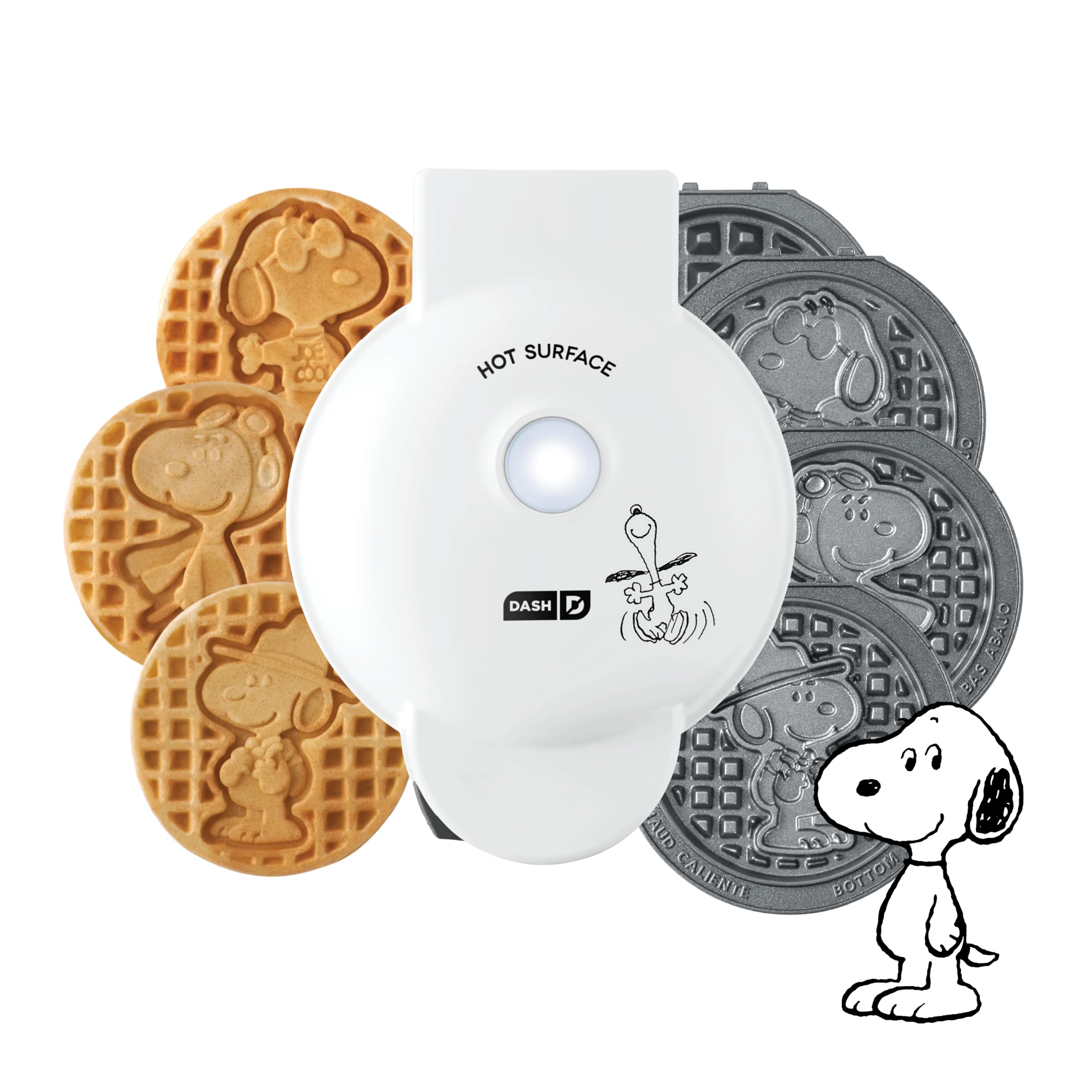 Peanuts x Dash MultiMaker Mini Maker System (4 Plates: Joe Cool, Flying Ace, Beagle Scout, Waffle)