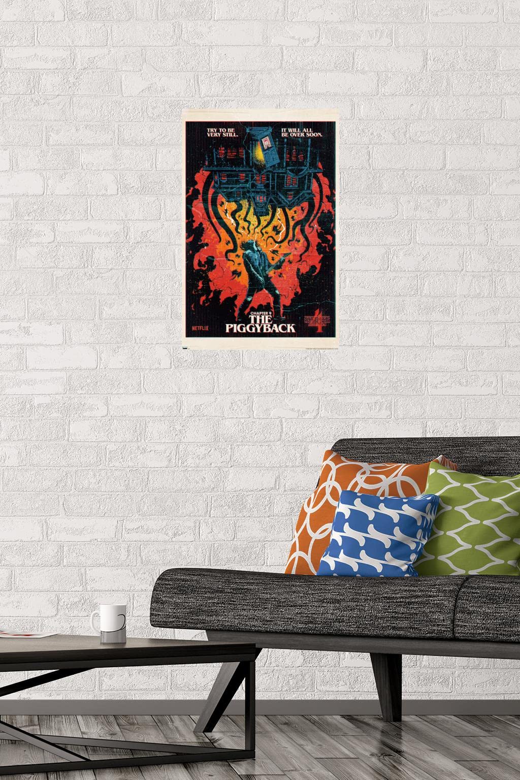 Trends International Netflix Stranger Things: Season 4 - The Piggyback Wall Poster, 14.725'' X 22.375'', Premium Unframed Versio