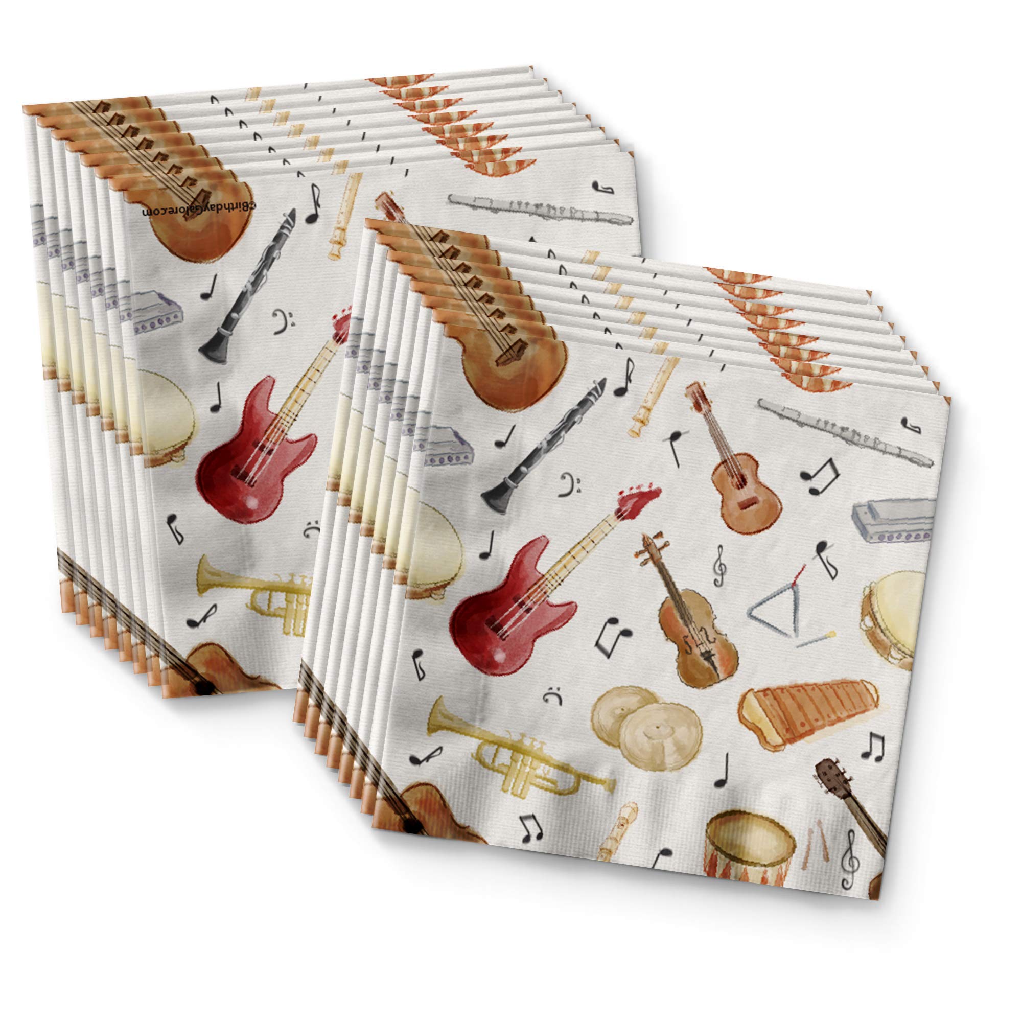 Musical Instruments Party Supplies Set Plates Napkins Cups Tableware Kit for 16