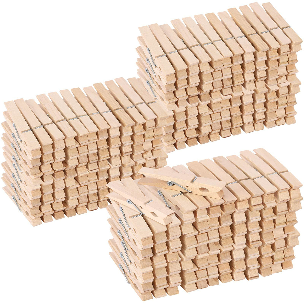 500Pcs Large Wooden Clothespins - Heavy Duty Wood Pegs Clothes Pins For Laundry Hanging Clothing - Wood Pins For Diy Crafts