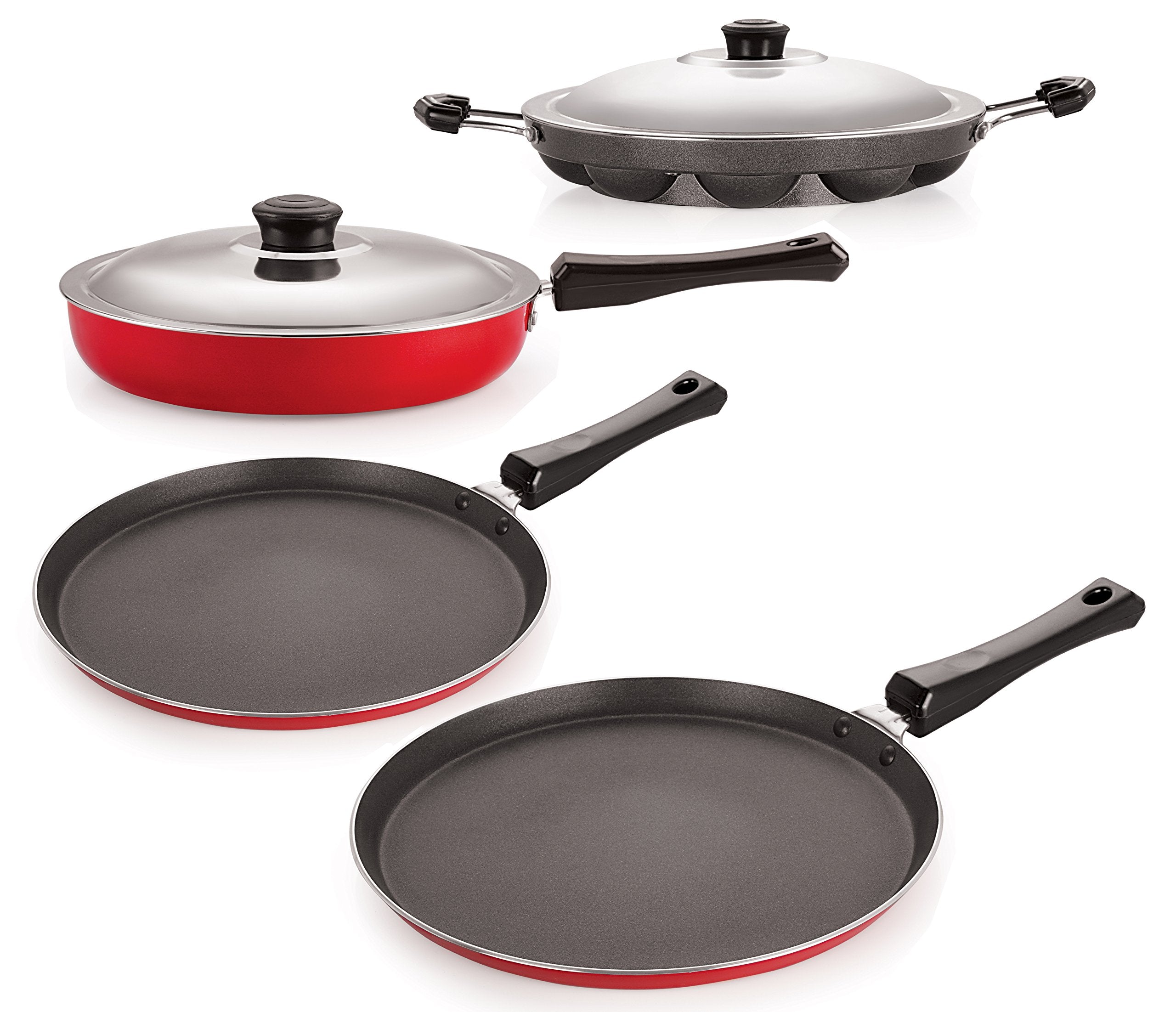 Nirlon Non-Stick Kitchenware Kitchen Cooking Utencil Combo Gift Set, (Ft12_Fp13_Appam_Ft11)