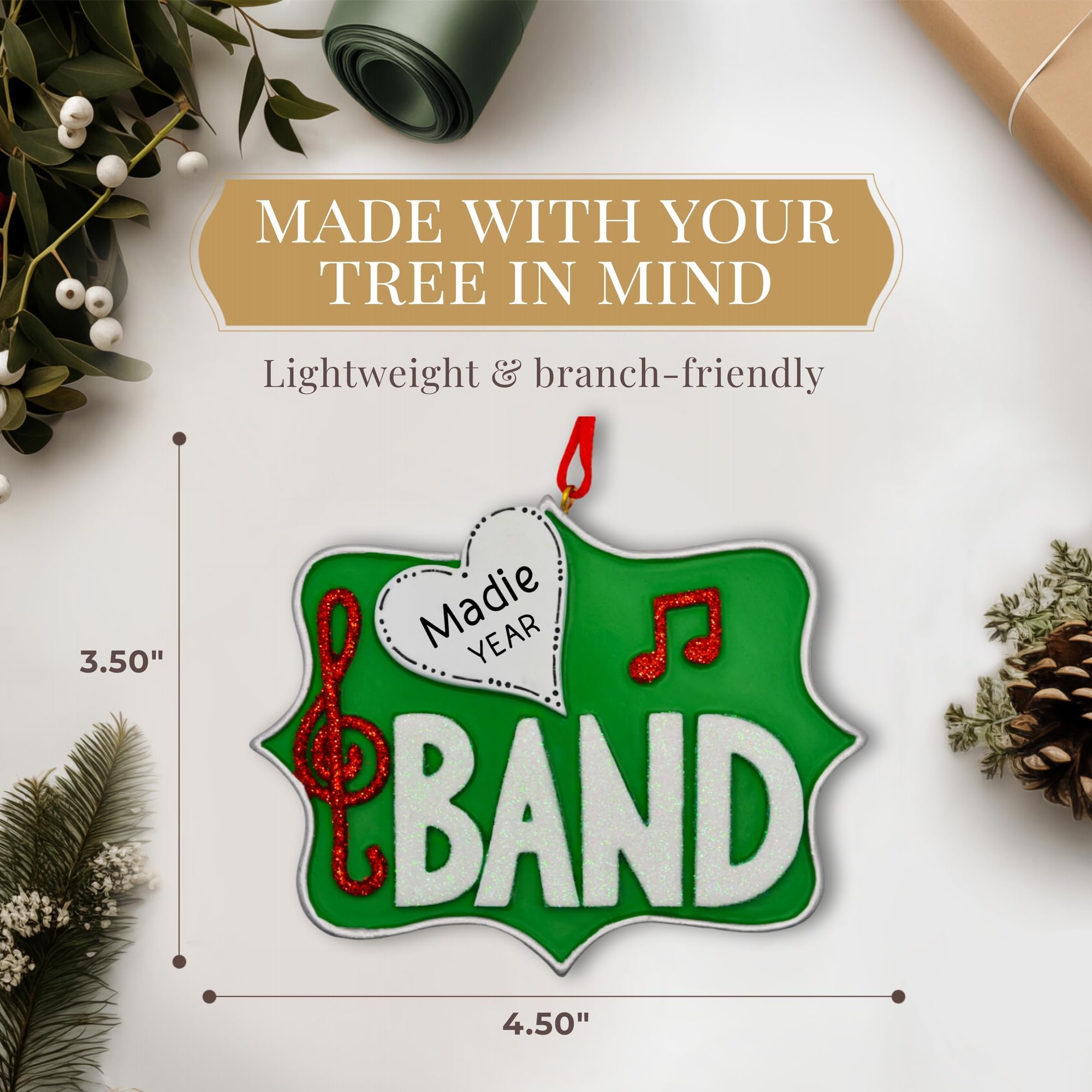 Personalized Marching Band Ornament 2025 | Free 24h Customization | Laser Engraved Musical Christmas Ornaments for Tree | Custom