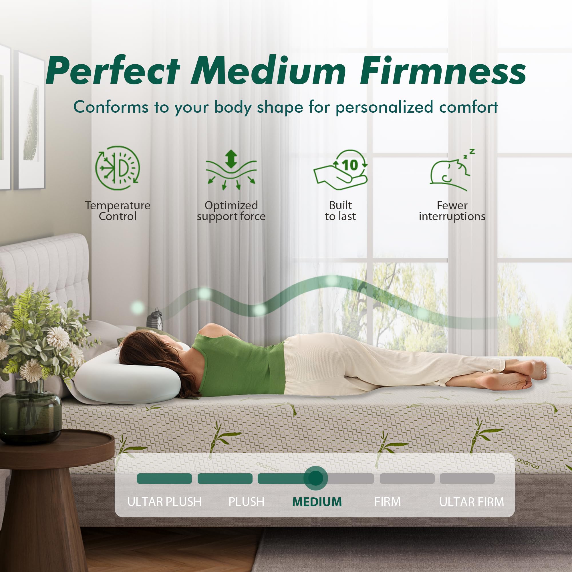 Emerspring 8 Inch Full Gel Memory Foam Mattress Medium-Firm Mattress, Premium Pressure, Mattress In A Box, Certipur-Us Certified