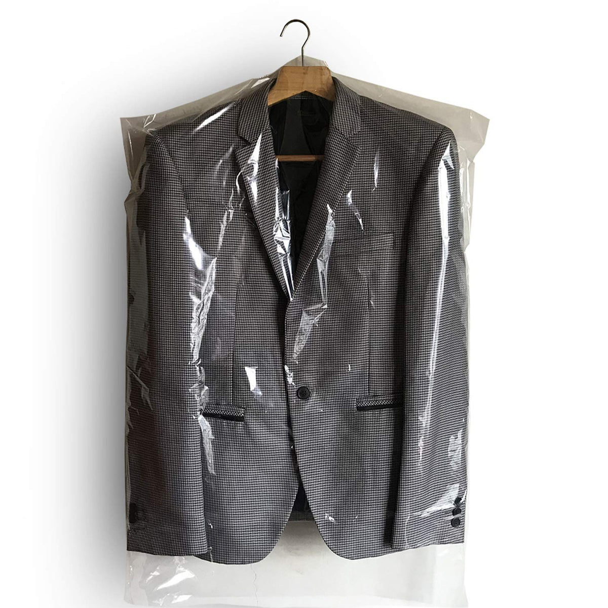 100 Pcs Dry Cleaner Bags Plastic Clear 354 Inches Can Be Hung Transparent Clothes Dust Cover