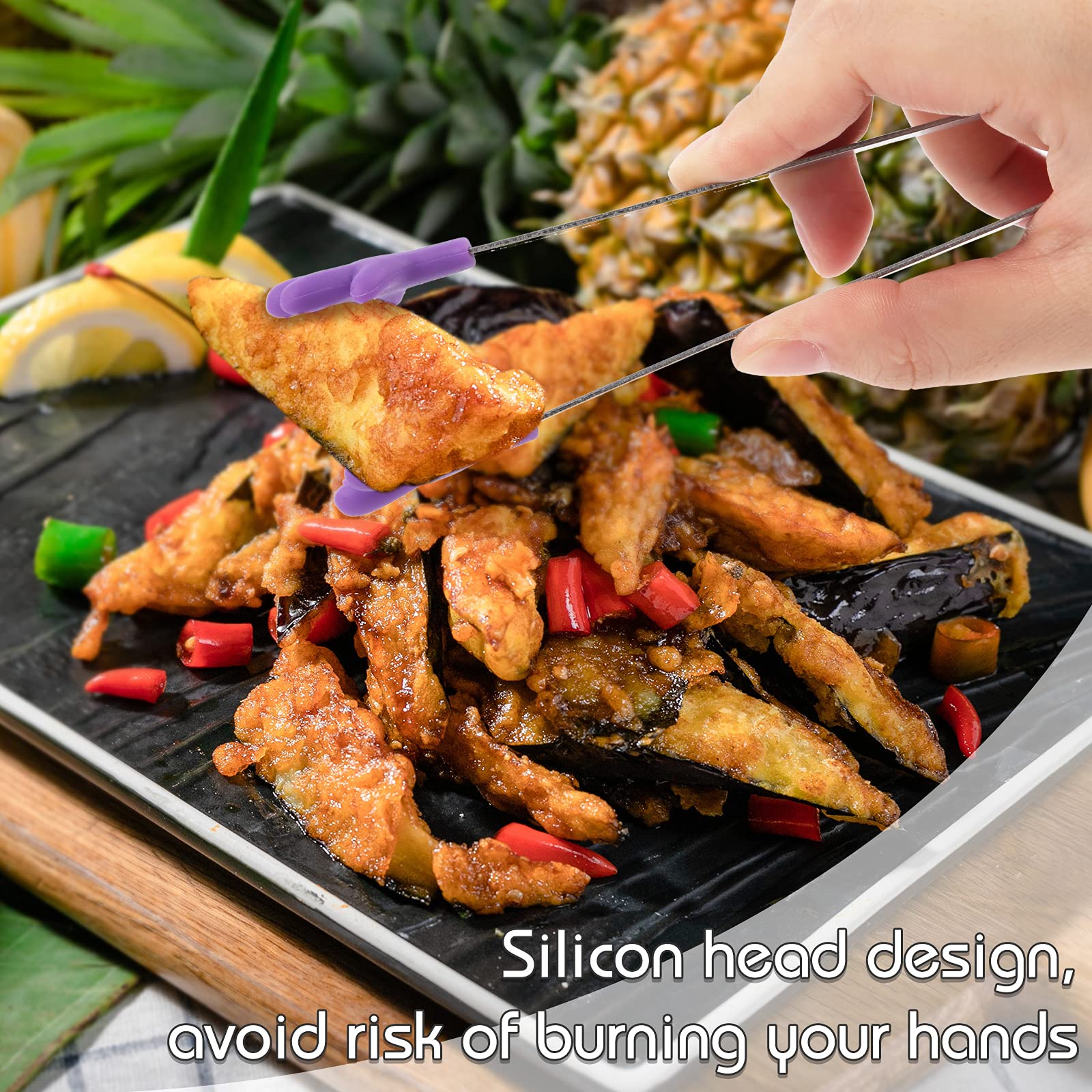 Shindel Silicone Mini Tongs, 8Pcs 5-Inch Kids Tongs,Colourful Small Food Tongs For Serving Food, Ice Cube, Fruits, Sugar,Kitchen