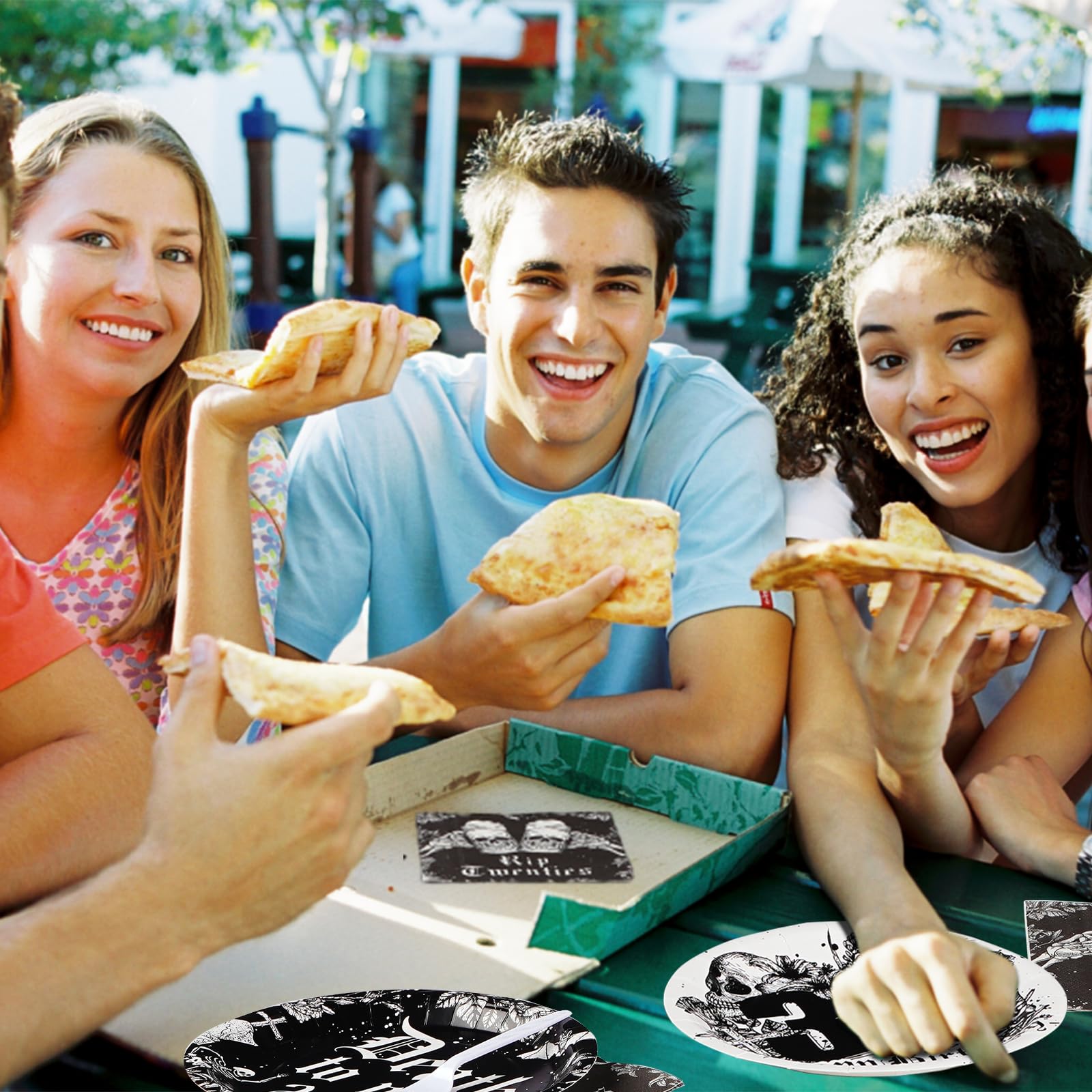 96Pcs 30Th Birthday Party Supplies Death To My 20S Plates Napkins Forks Tableware Set Disposable 350Gsm Black Rip To My 20S Part