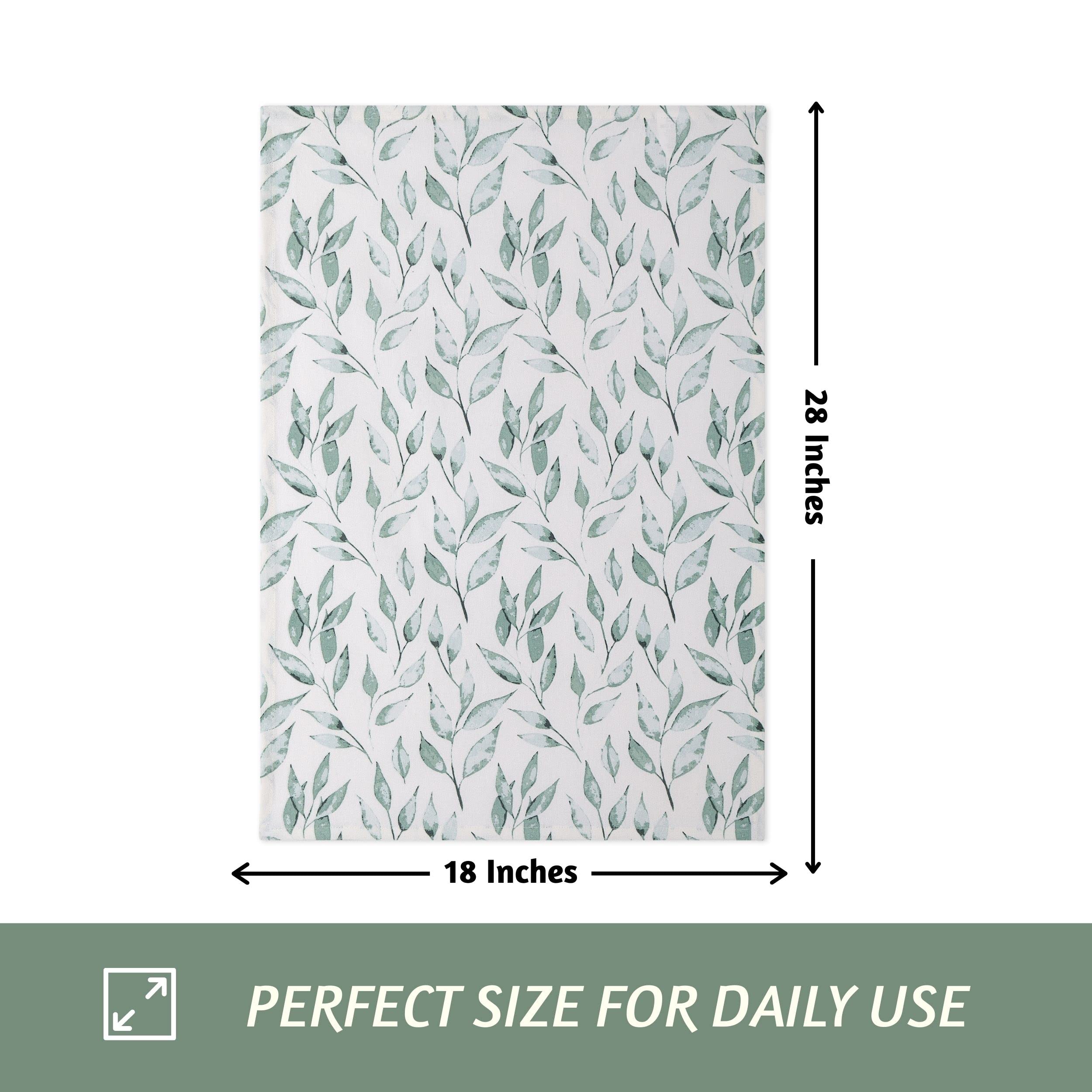 Folkulture Kitchen Towels With Hanging Loop, 18 X 28 Inches, Set Of 3 Modern Tea Towels Or Dish Towels For Drying Dishes, 100% C