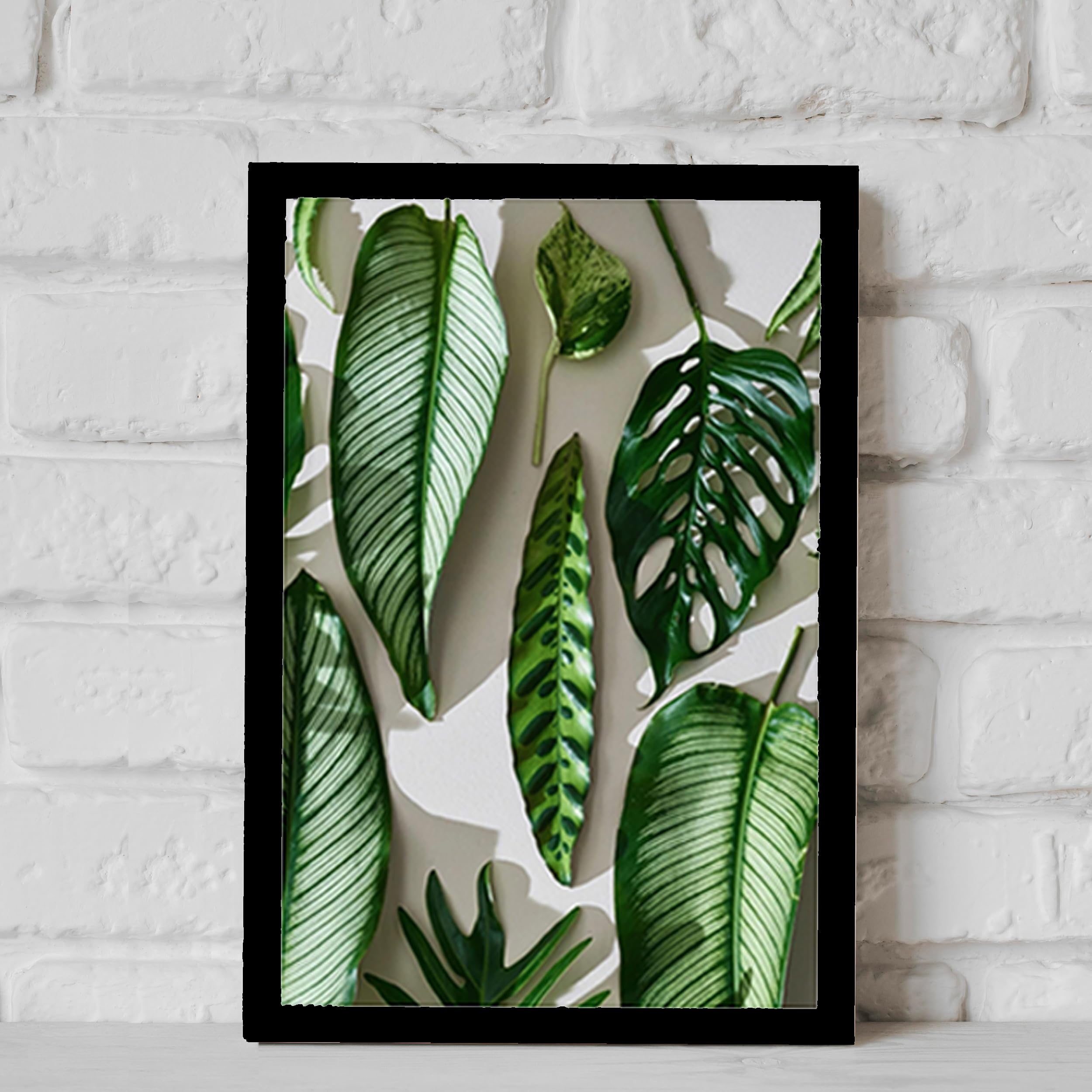 Vah- Kya Bat Hai !! Flat Green Leaves Wall Hanging Beautiful Photo Frames For Wall Decoration Living Room Home Bedroom Office Ho
