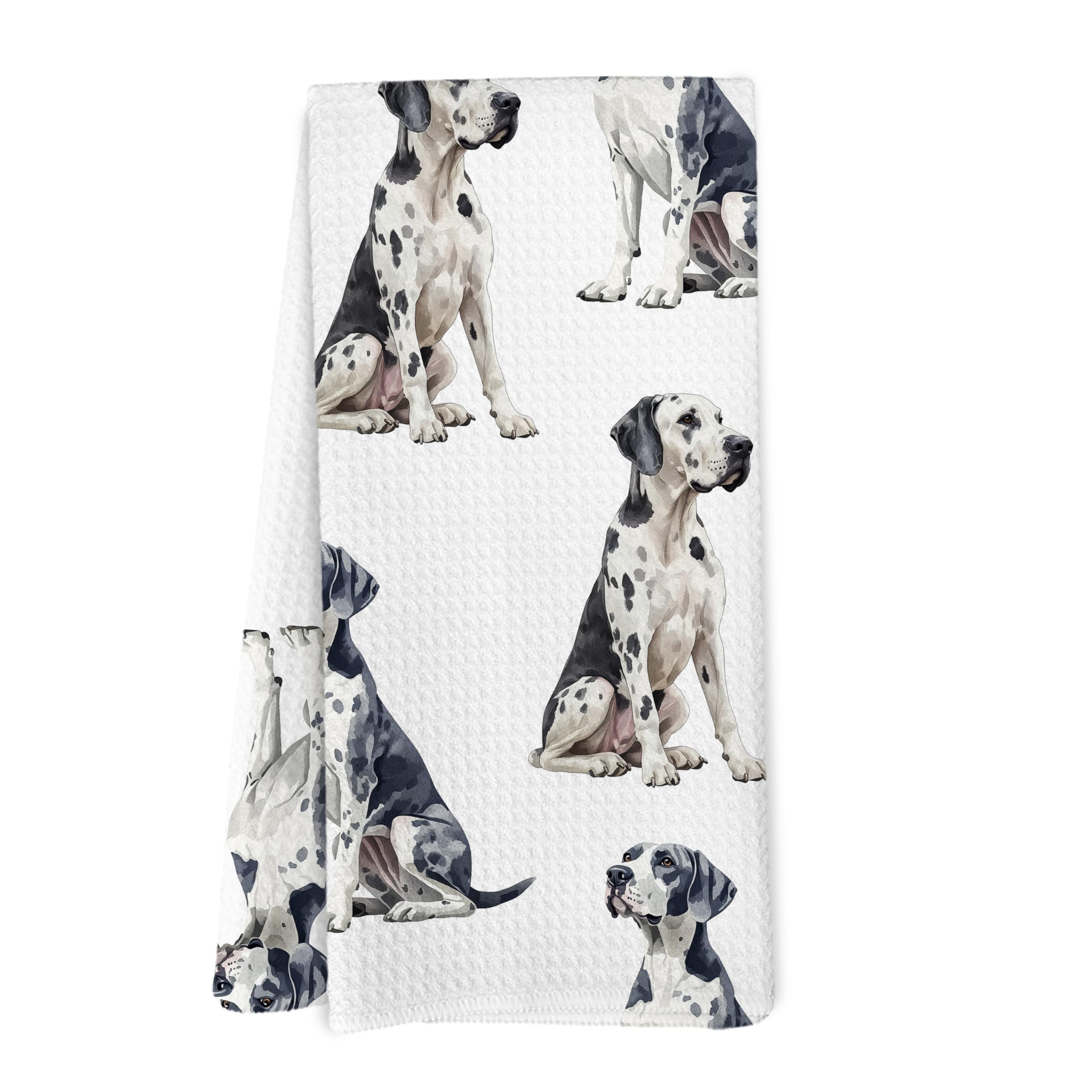 Yorhifa Great Dane Dog Kitchen Dish Towels, Great Dane Gifts for Women Hand Towels for Bathroom Kitchen Decor, Dog Lovers Mom Ow