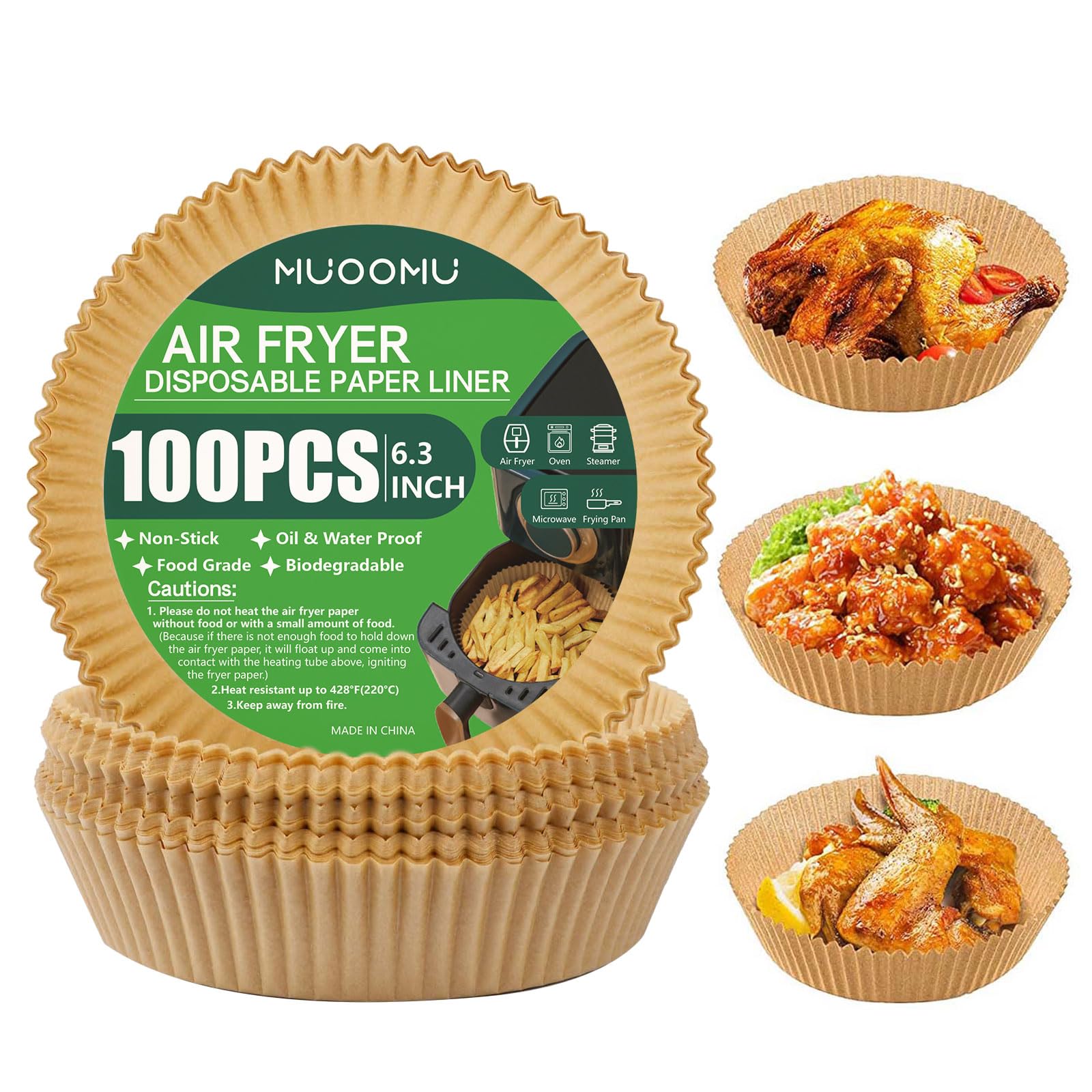 Air Fryer Disposable Paper Liner, Non-Stick Round Parchment, Airfryer Accessories, Oil Proof, Water Proof, Cooking Baking Roasti