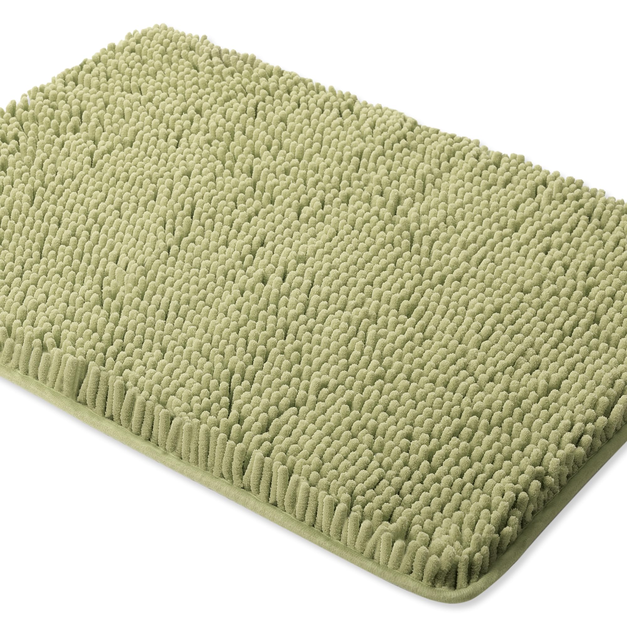 Yeaban Sage Green Bathroom Rugs - Thick Chenille Bath Mats | Absorbent And Washable Bath Rug Non-Slip, Plush And Soft Rugs For B