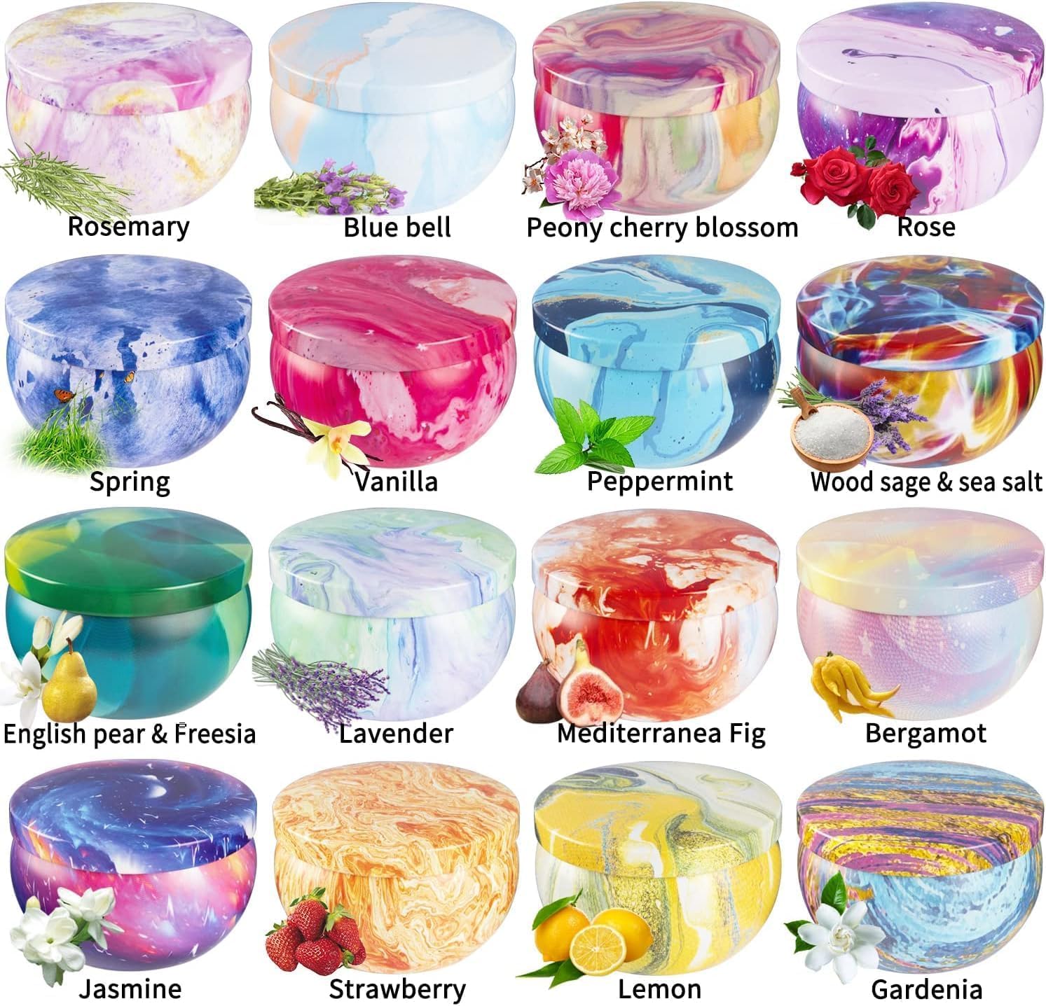 YOROXRG 16 Pack Scented Candles Gift Set 2.5oz Strong Fragrance Candles Natural Soy Wax Candles Portable Travel Tin Jar Candles