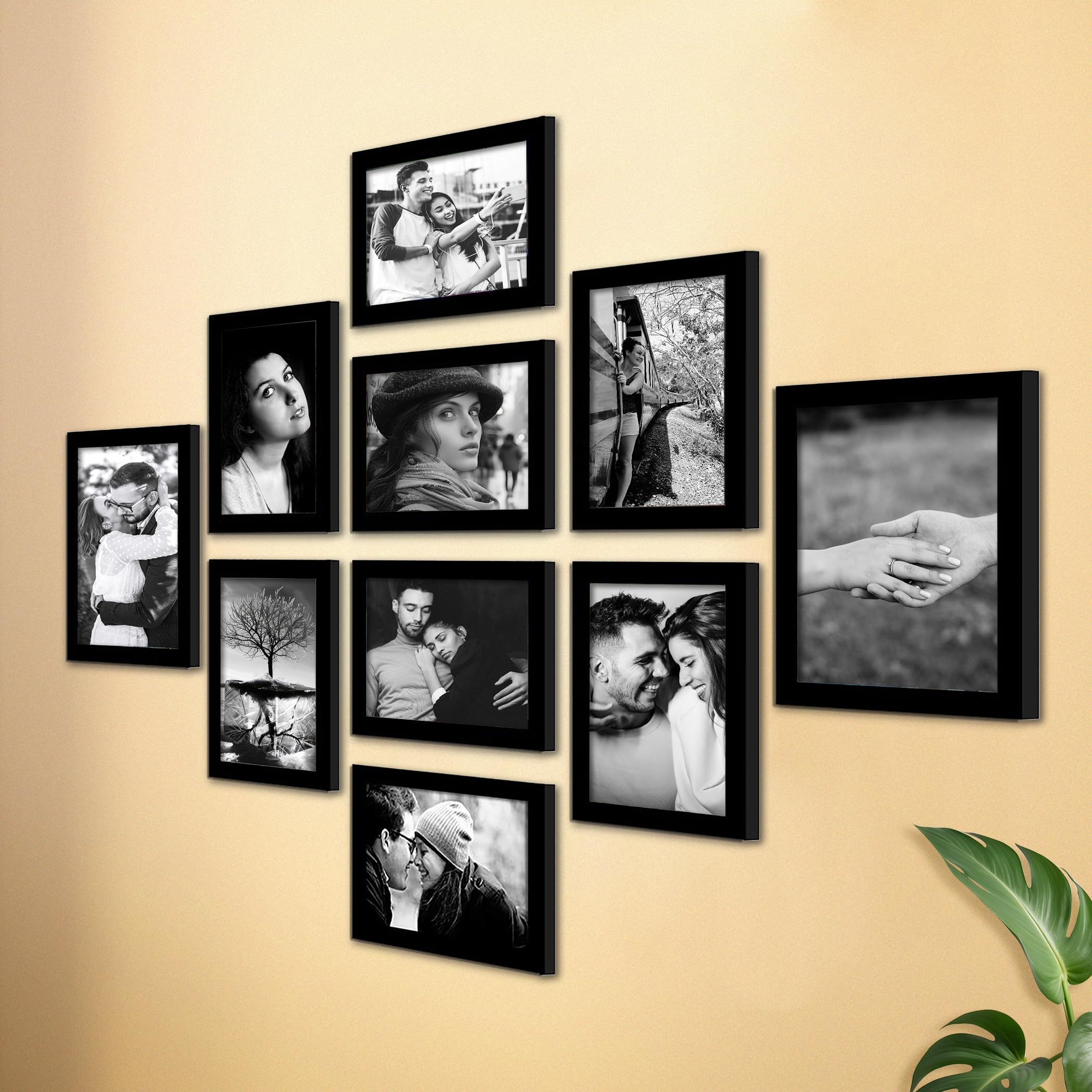Rousrie Photo Frames For Wall With Acrylic Top, Diy Wall Mount Photo Frames, Different Sizes, Set Of 10