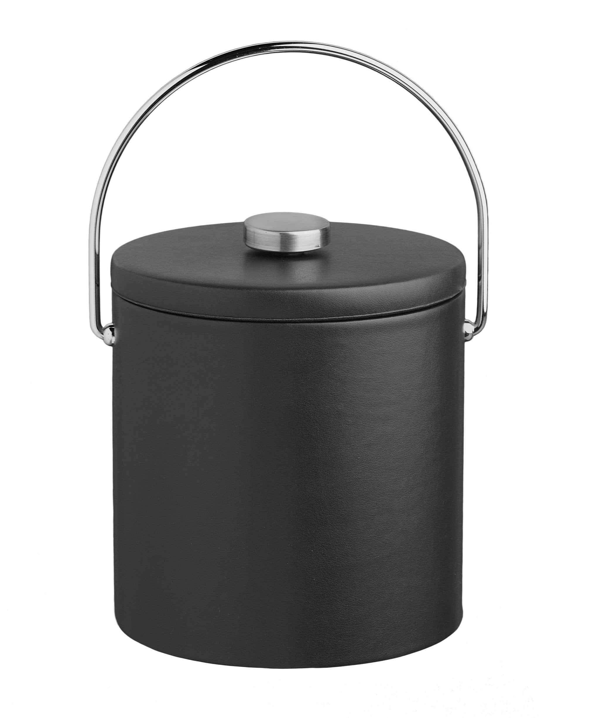 Kraftware Contempo Collection Ice Bucket, 3 Quart, Black