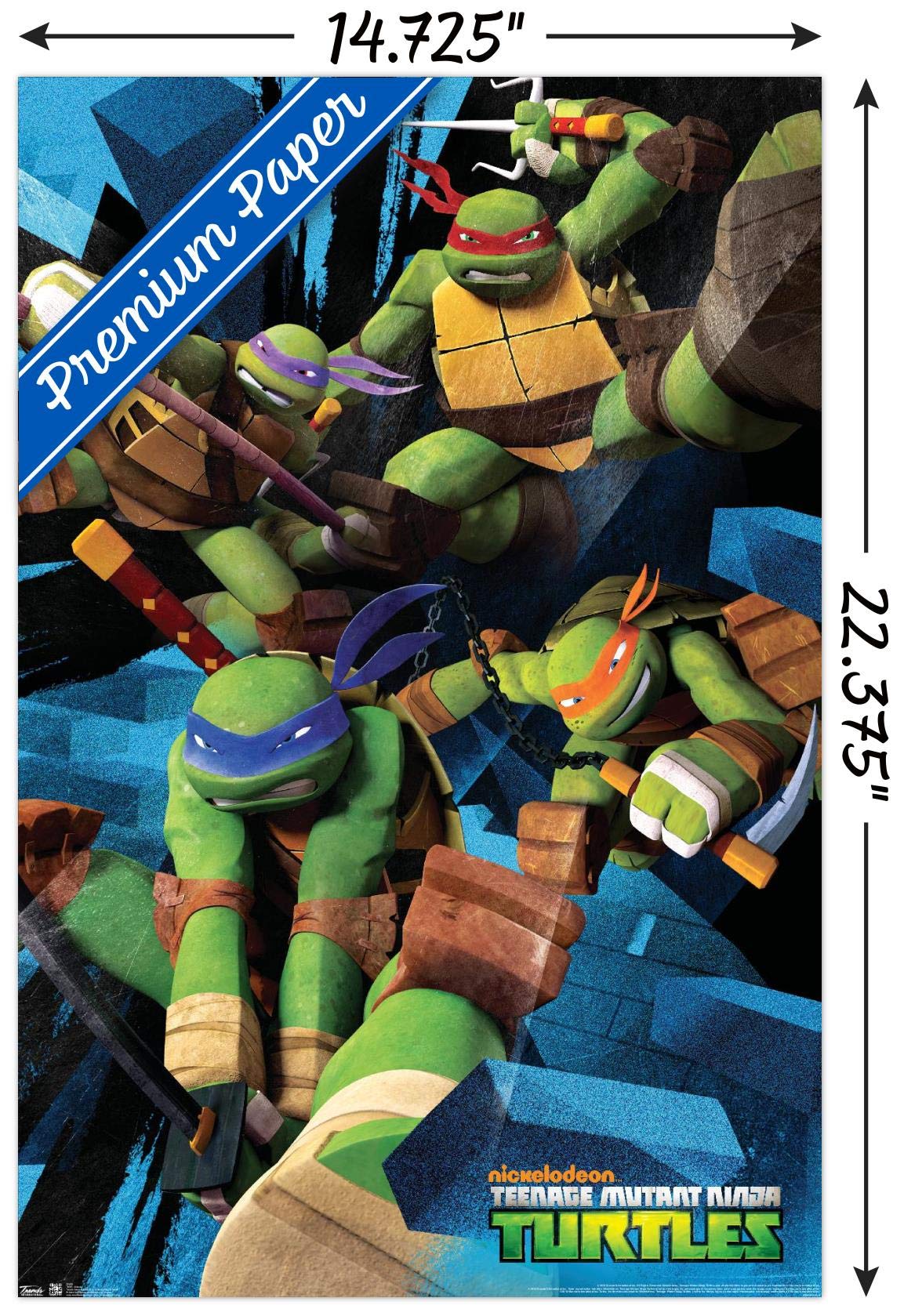 Trends International Teenage Mutant Ninja Turtles Wall Poster, 14.725" x 22.375", Premium Unframed Version, Model POD5458S