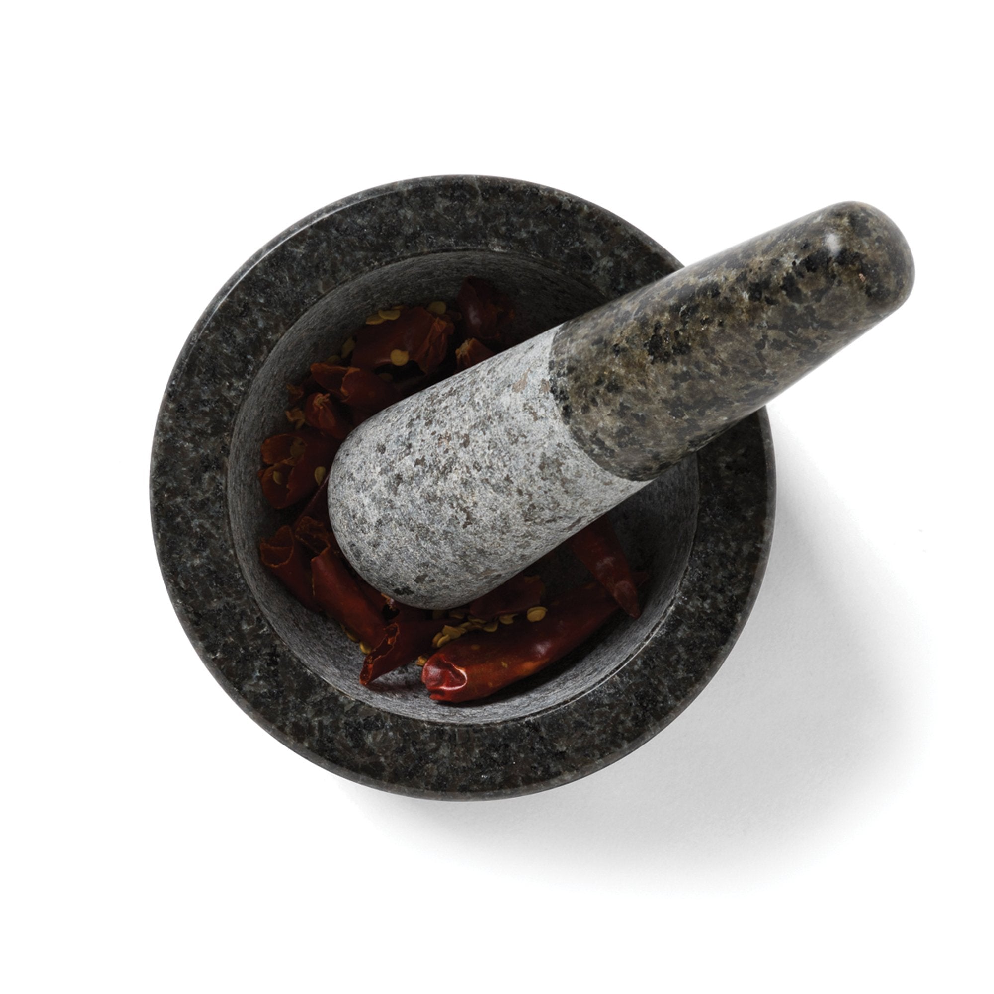 Fox Run Granite Mortar And Pestle, 4.75-Inch Diameter, Black & Gray