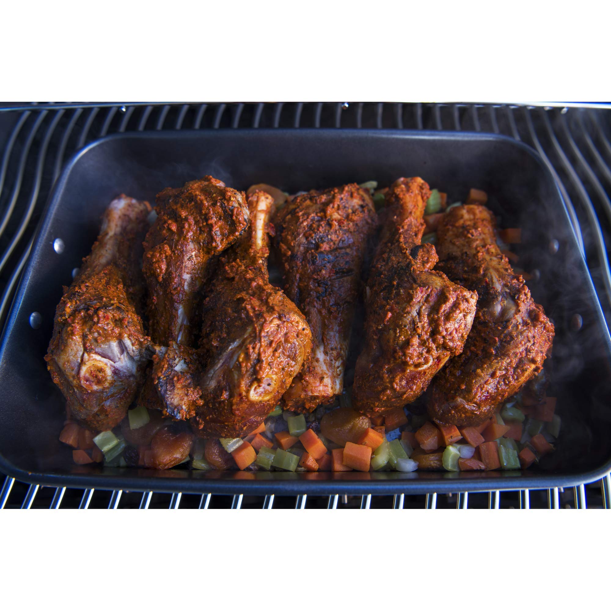 Napoleon Bbq Grill Accessory Grill Roasting Pan, For Rogue, Prestige, Prestige Pro Gas Bbq Grills, Custom Fit, Porcelain Enamele