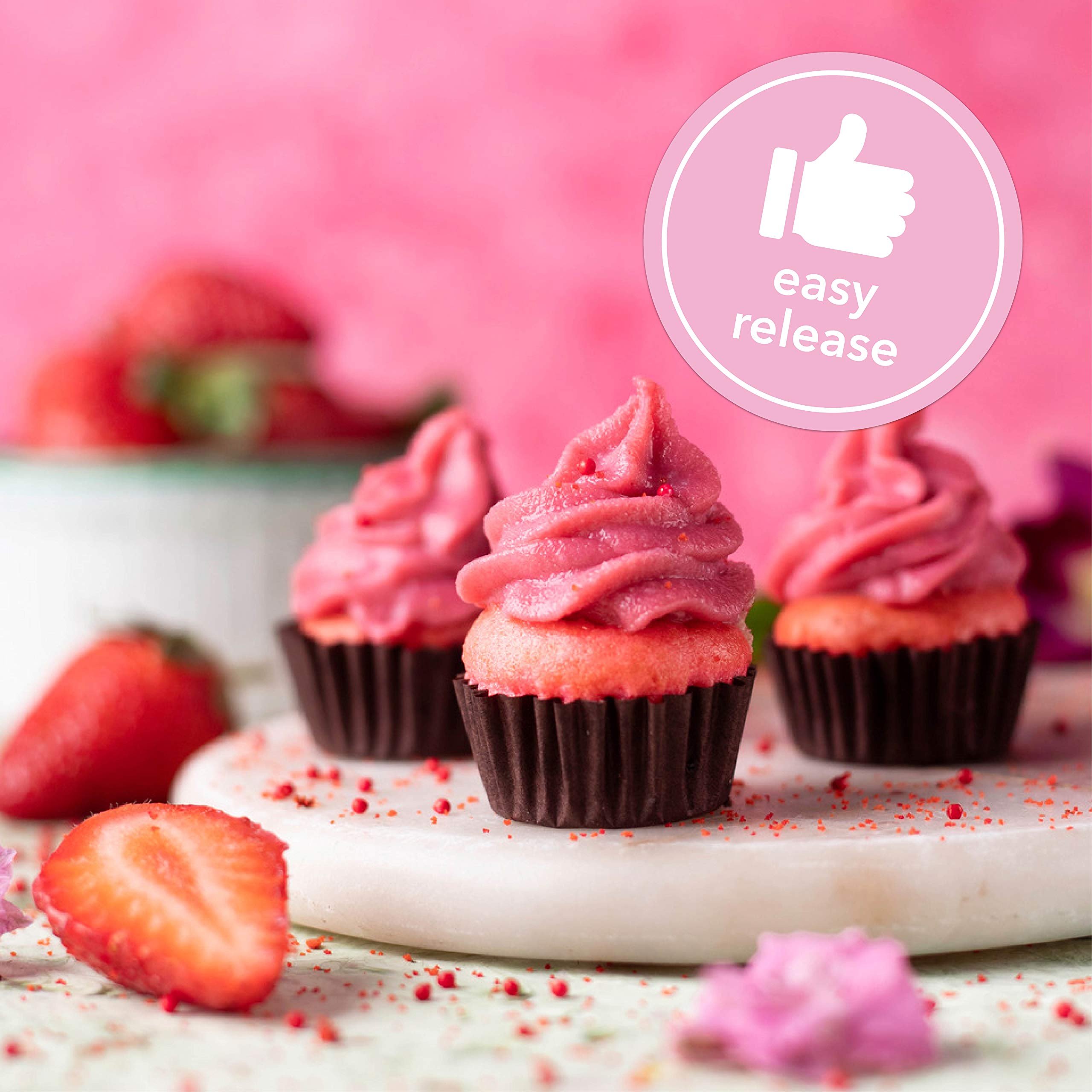 Plasticpro Aluminum Foil Muffin Pans Reusable And Disposable, Holds 12 Mini Cupcakes / Muffin Foil Pan Pack Of 20