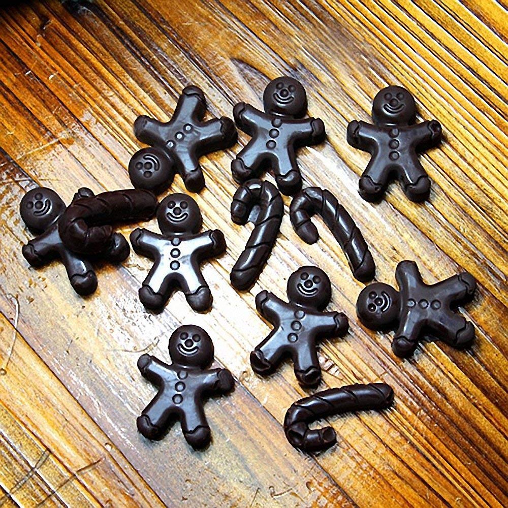 2-Pack Gingerbread Man Chocolate Molds Set - Moldfun Christmas Party Gingerbread Man Silicone Molds For Ice Cubes, Soaps, Candle