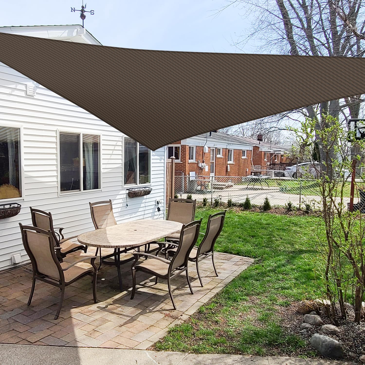 Windscreen4Less Sun Shade Sail 12 X 12 X 12 Uv Block Canopy Covers For Outdoor Patio Backyard Garden Awning Carpot Lawn Deck