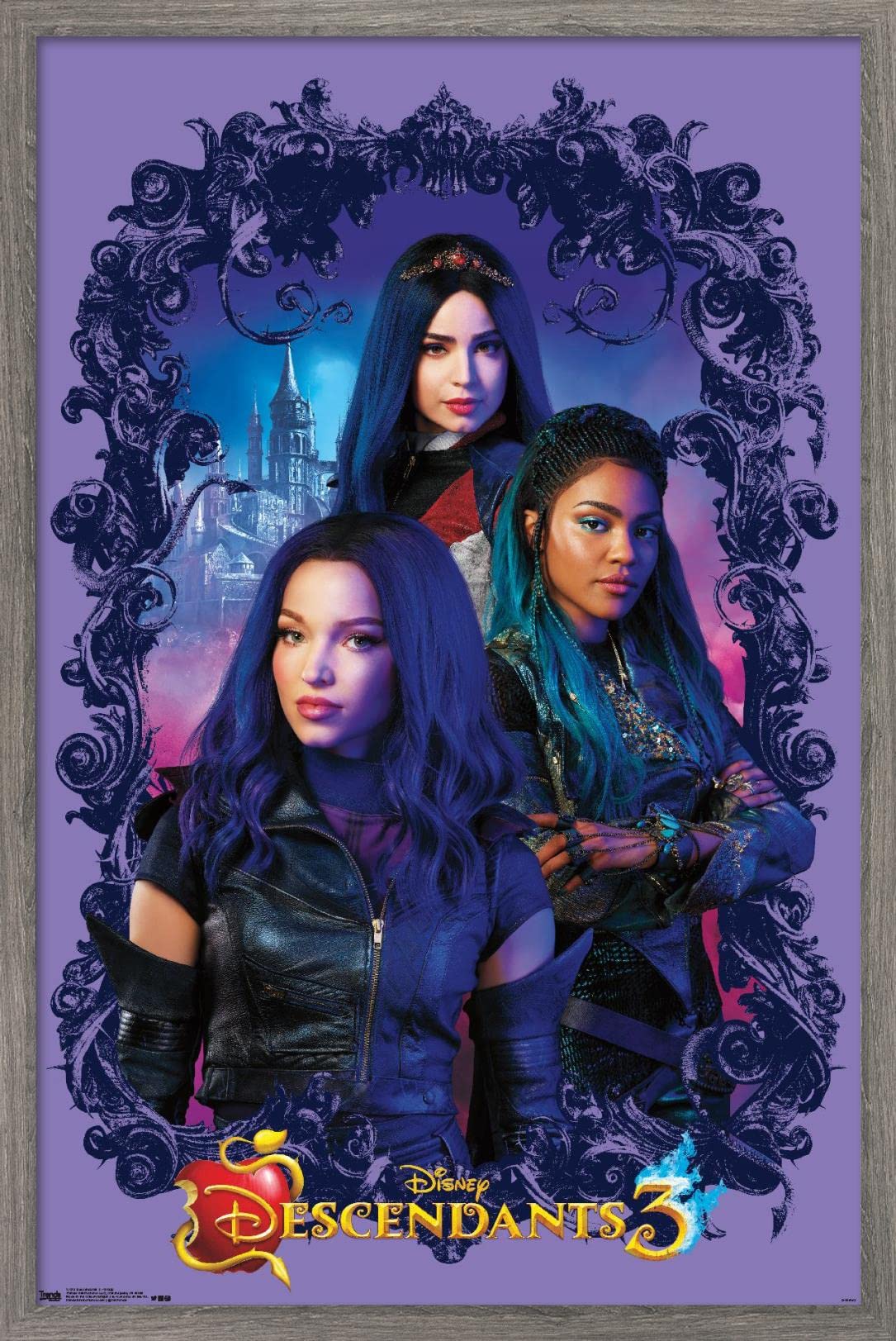 Trends International Disney Descendants 3 - Group Wall Poster, 22.375'' X 34'', Barnwood Framed Version