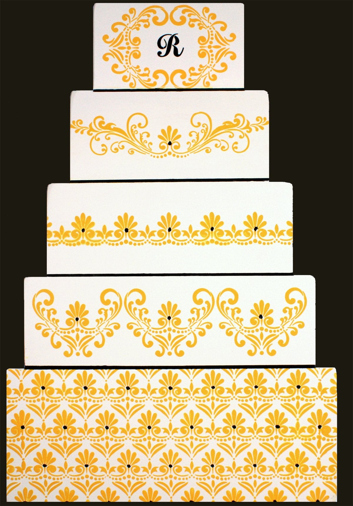 Designer Stencils Fleur De Lis Cake Stencil, Beige/Semi-Transparent