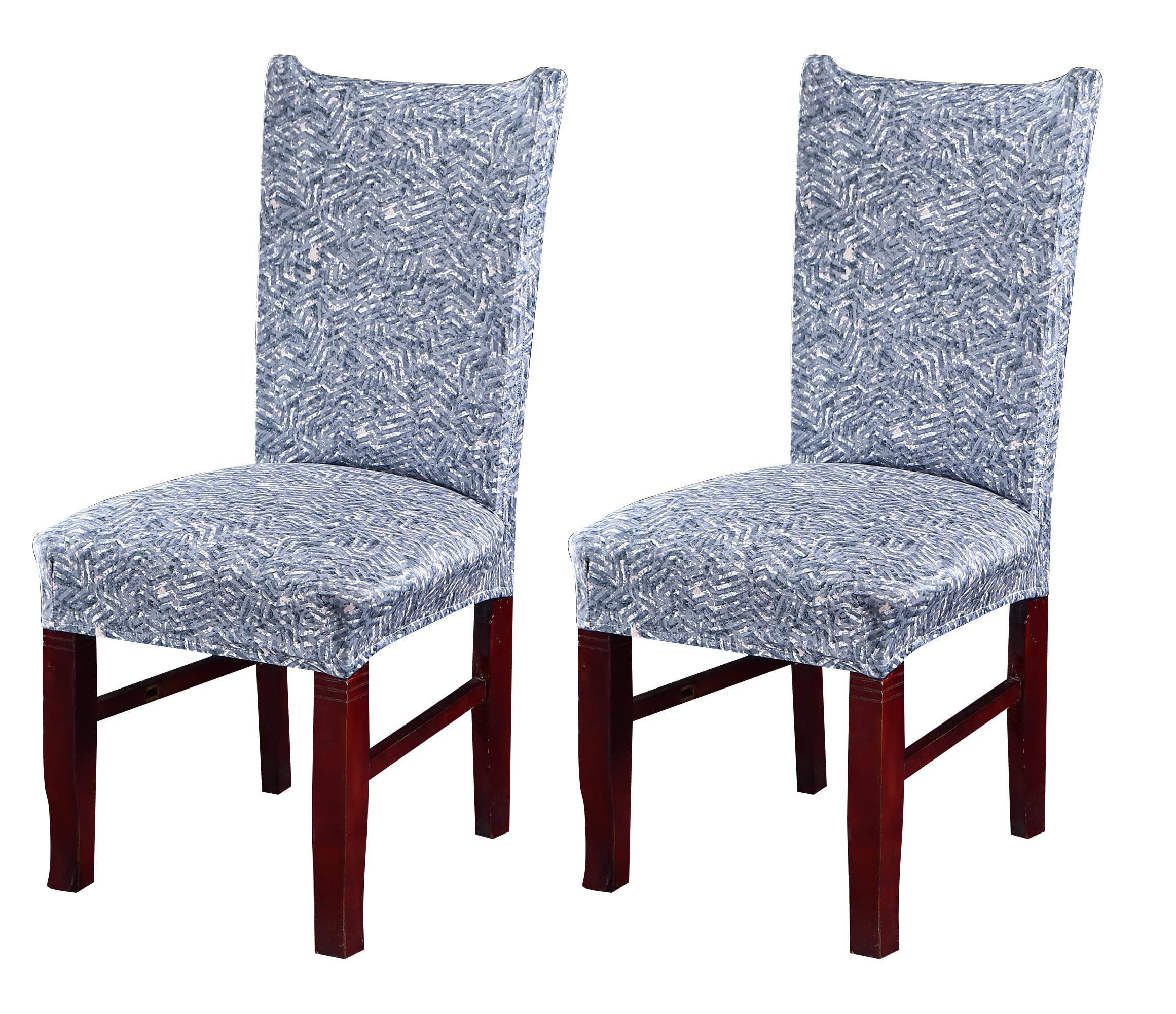 House Of Quirk Elastic Chair Cover Stretch Removable Washable Short Dining Chair Cover Protector Seat Slipcover (Pack Of 2, Grap