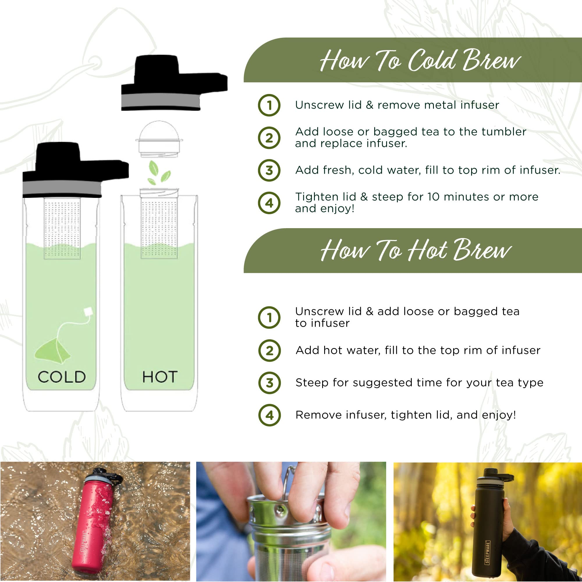 The Tea Spot Steepware Tea Tumbler, 22oz Insulated Travel Bottle, Teal, Model 3-7004, with Tea Infuser for Loose Leaf Tea & Iced Coffee