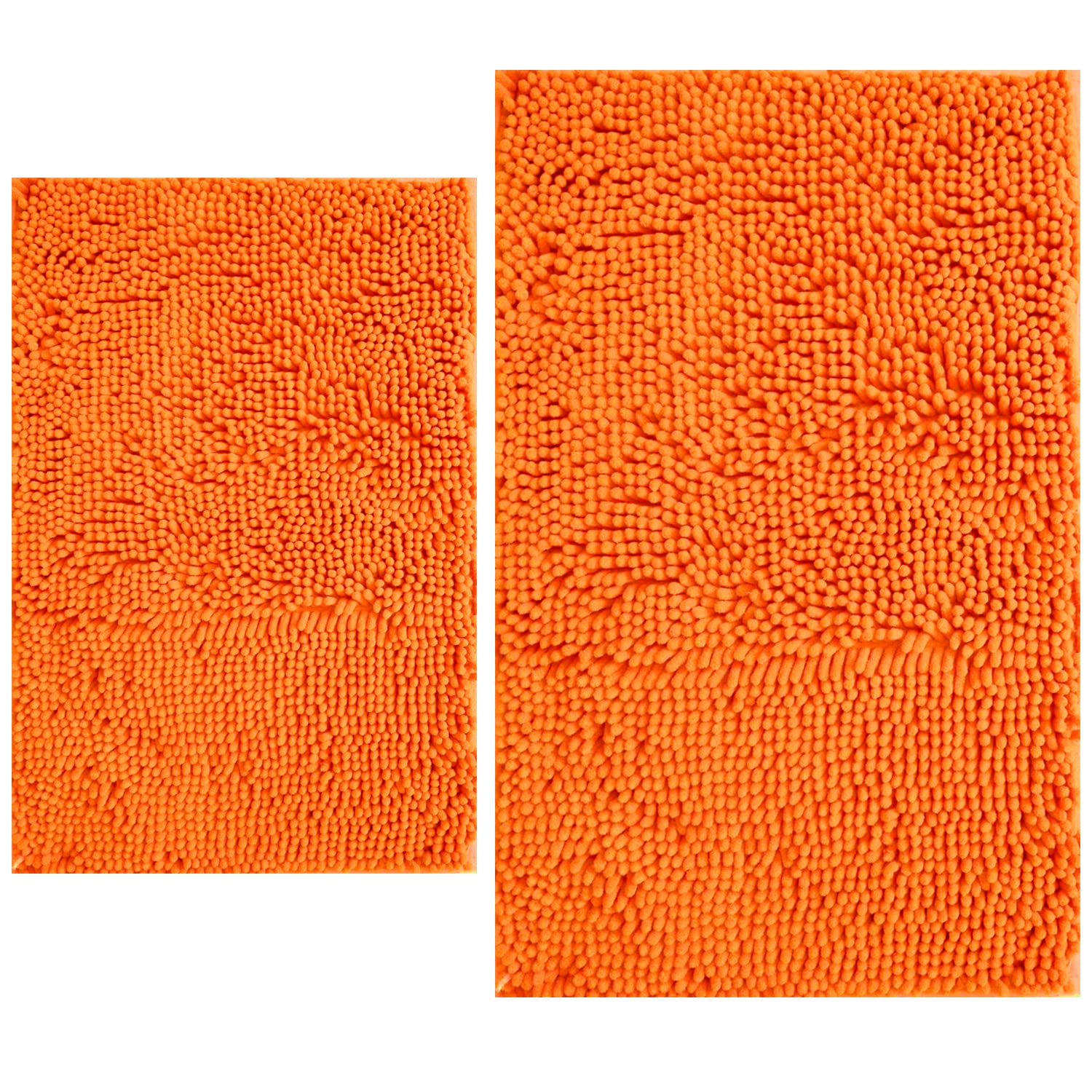 BOANKODU Bathroom Rugs Sets 2 Piece, Absorbent Bath Mat for Bathroom Soft Chenille Bathroom Rug Non-Slip, 32x20 + 20x20 Inch U S