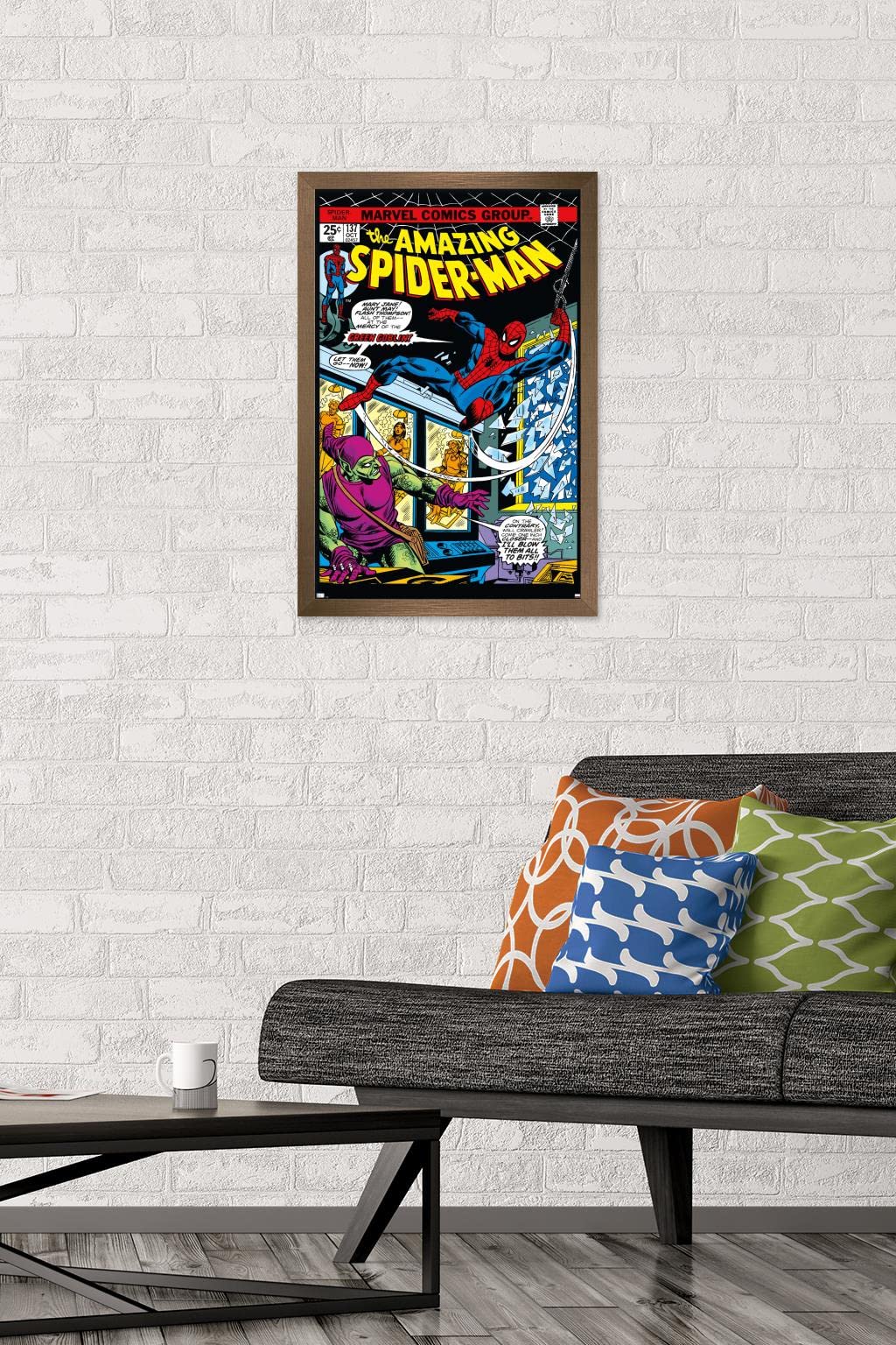 Trends International Marvel Comics - Spider-Man - Amazing Spider-Man #137 Wall Poster, 14.72'' X 22.37'', Bronze Framed Version