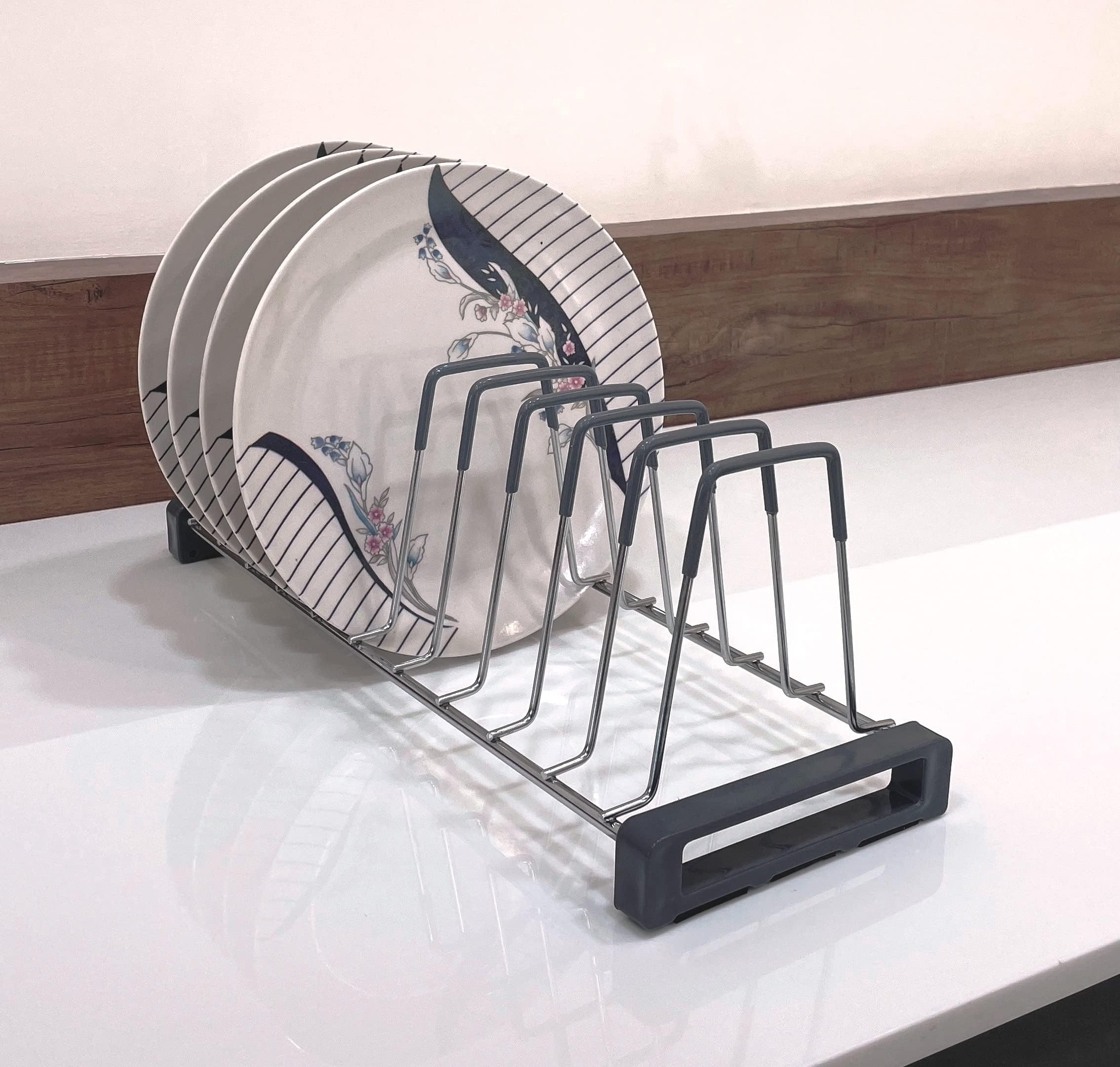 Smartslide Stainless Steel Thali Stand/Plate Stand For Modular Kitchen/Tandem Box Accessories/Plate Rack For Kitchen Drawer/Uten