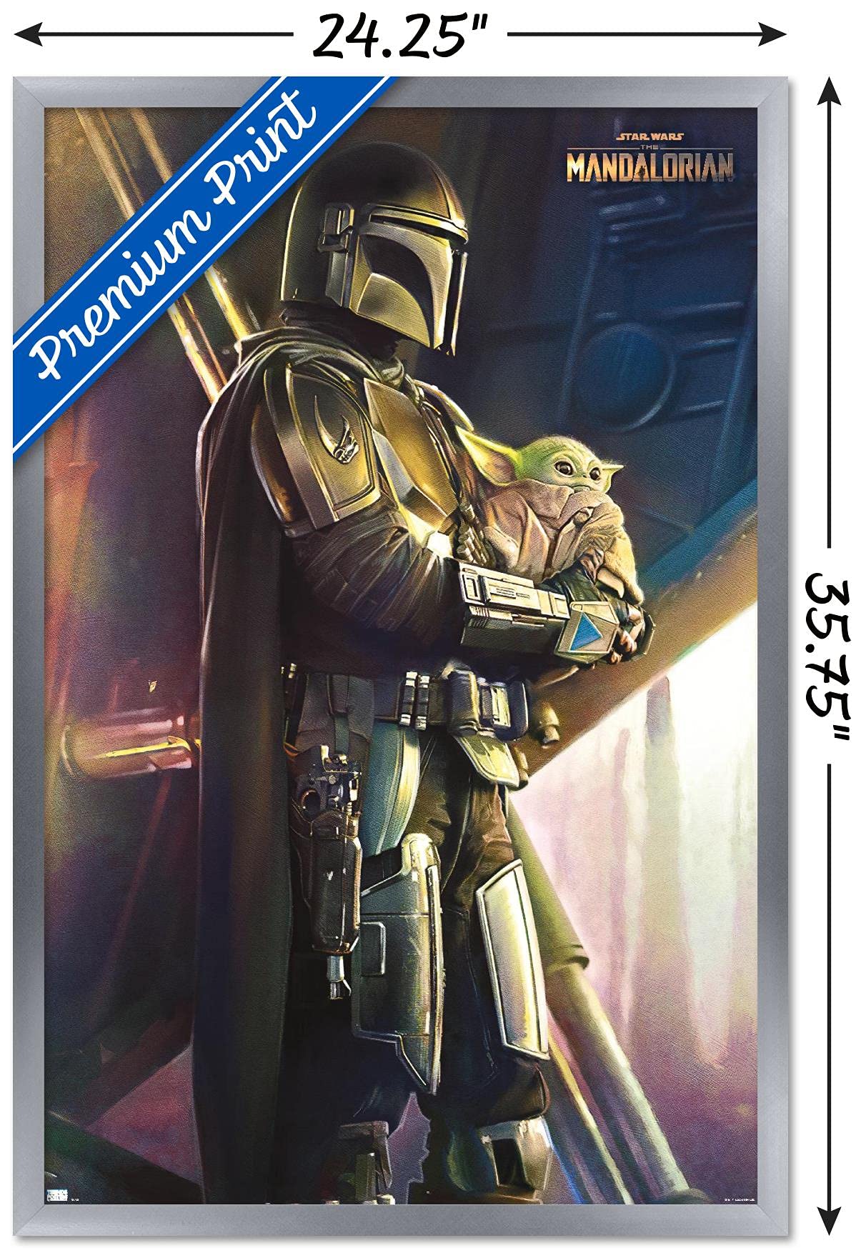 Trends International Star Wars: The Mandalorian - Held Wall Poster, 22.375'' X 34'', Silver Framed Version