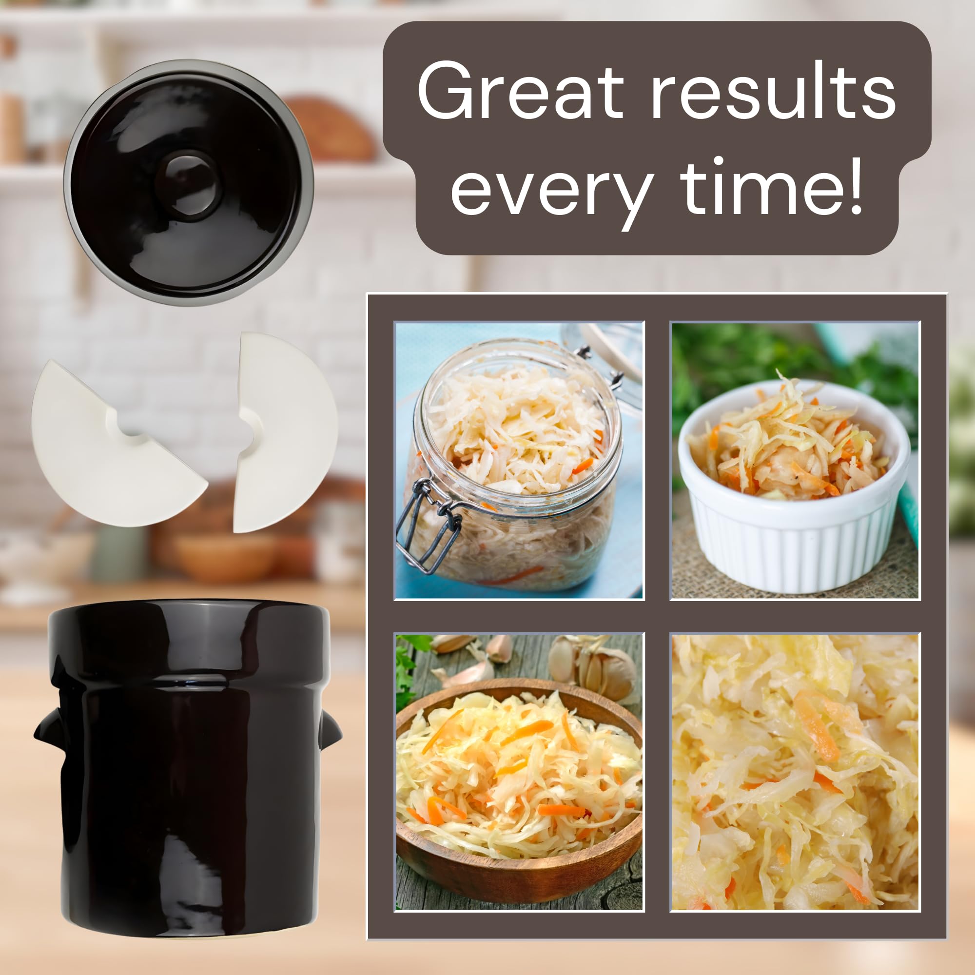 1/2 Gallon Ceramic Sauerkraut Fermentation Crock With Lid  Glazed Weights  & Pounder Humble House Sauerkrock 2 Liter Red Fermenting Crock Jar Kit For Pickling Cabbage  Kimchi  Pickles  Vegetables