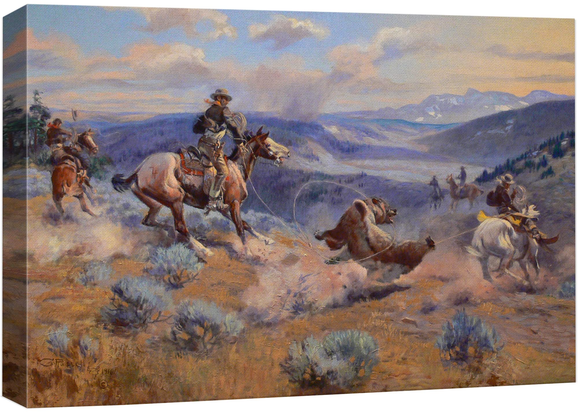 Wall26 Canvas Print Wall Art Swift Horses Are Surer Than Lead By Charles Russell Animals Wildlife Illustrations Realism Rustic S