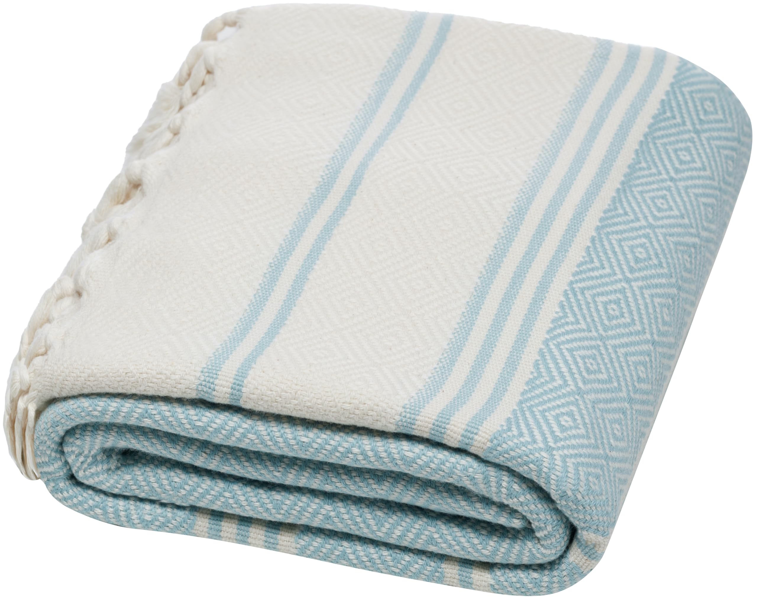 Demmex Certified Organic Turkish Cotton Beach And Bath Towel, Peshtemal Towel Blanket, Prewashed, Diamond Weave, 71X36 Inches (G