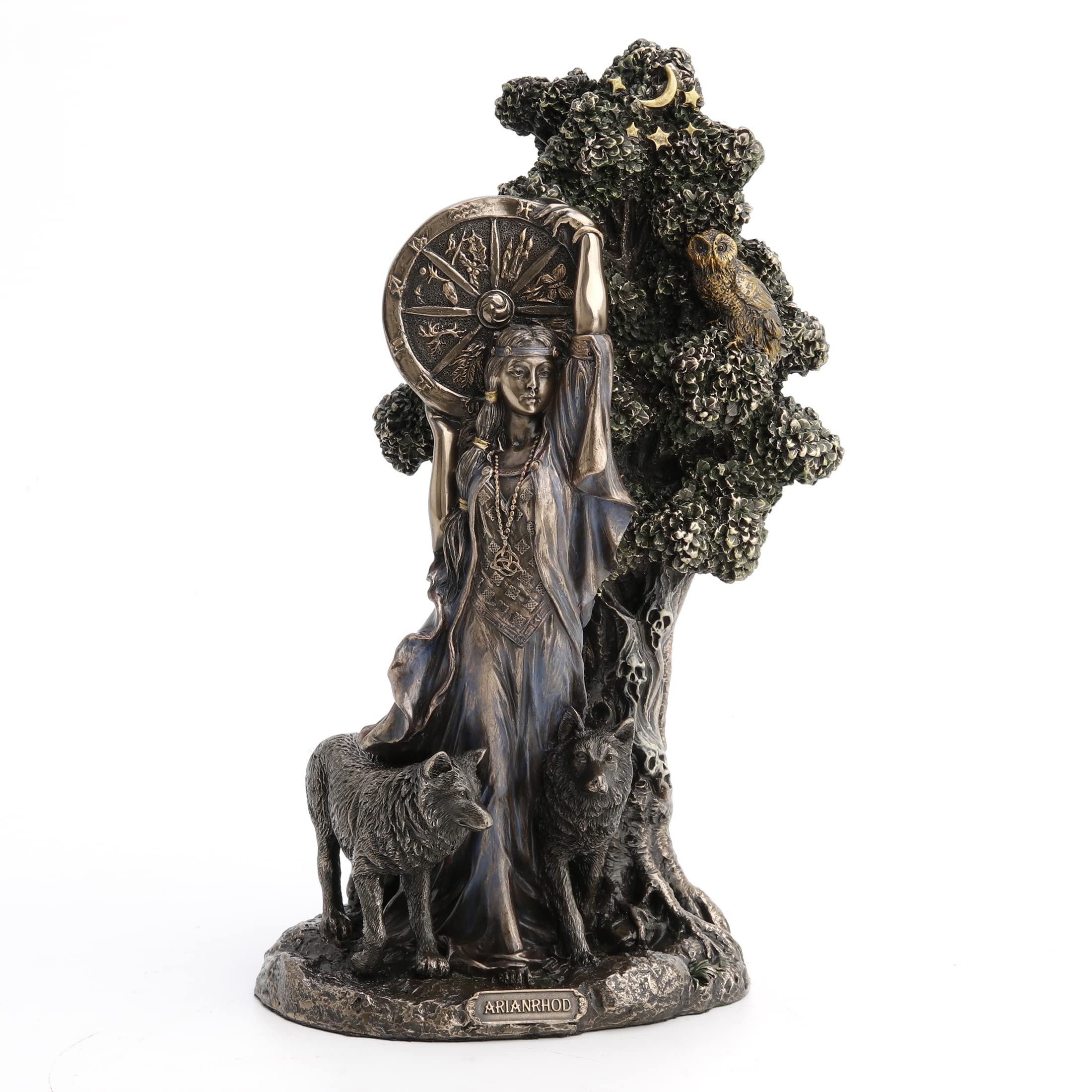 Veronese Design 9.5 Arianrhod The Goddess of Fate Cold Cast Resin Antique Bronze Finish Statue