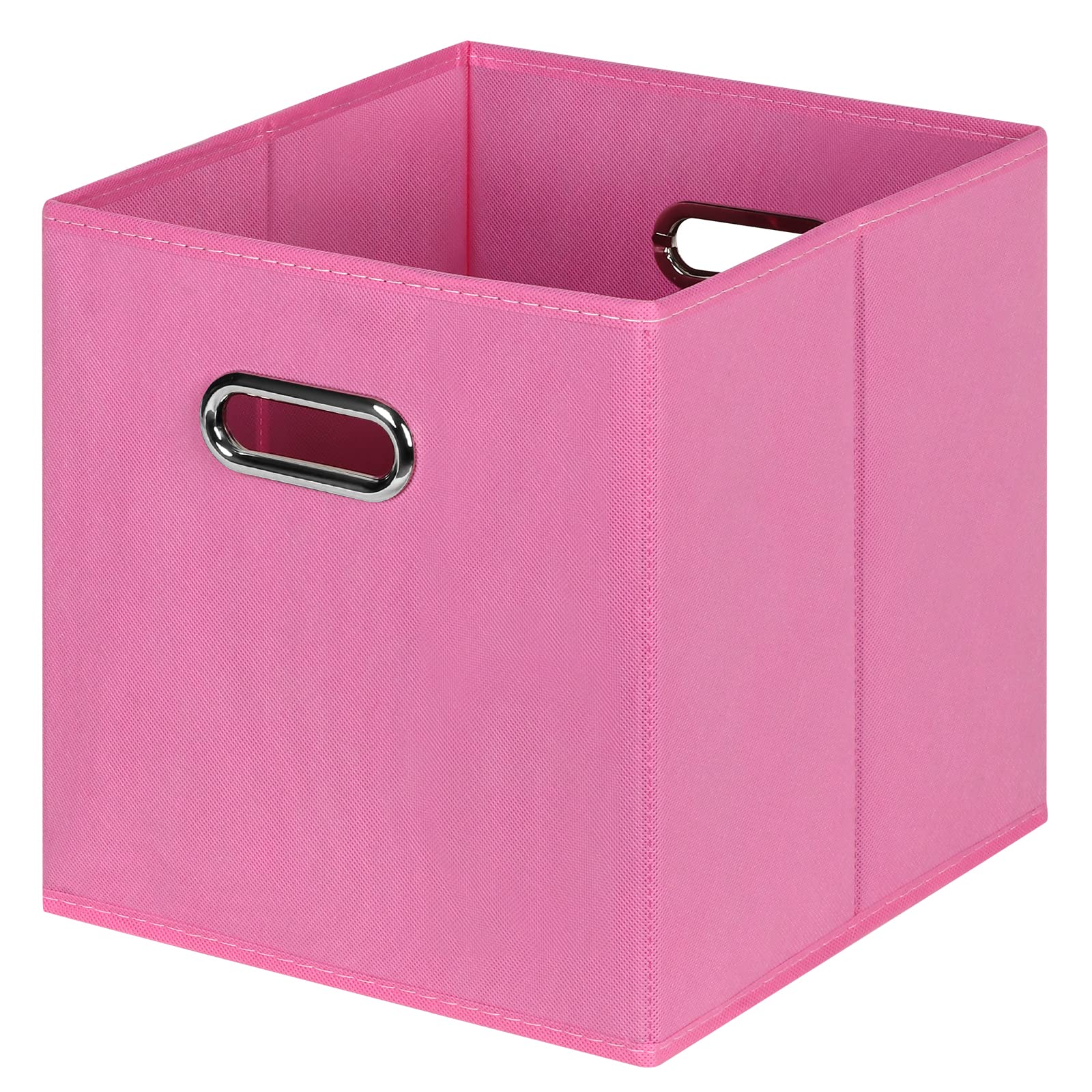 Heayeeg Black Foldable Storage Cubes Bins, Fabric Storage Box Cubes Organizer Baskets With Dual Handles For Home Organizer(Pink)