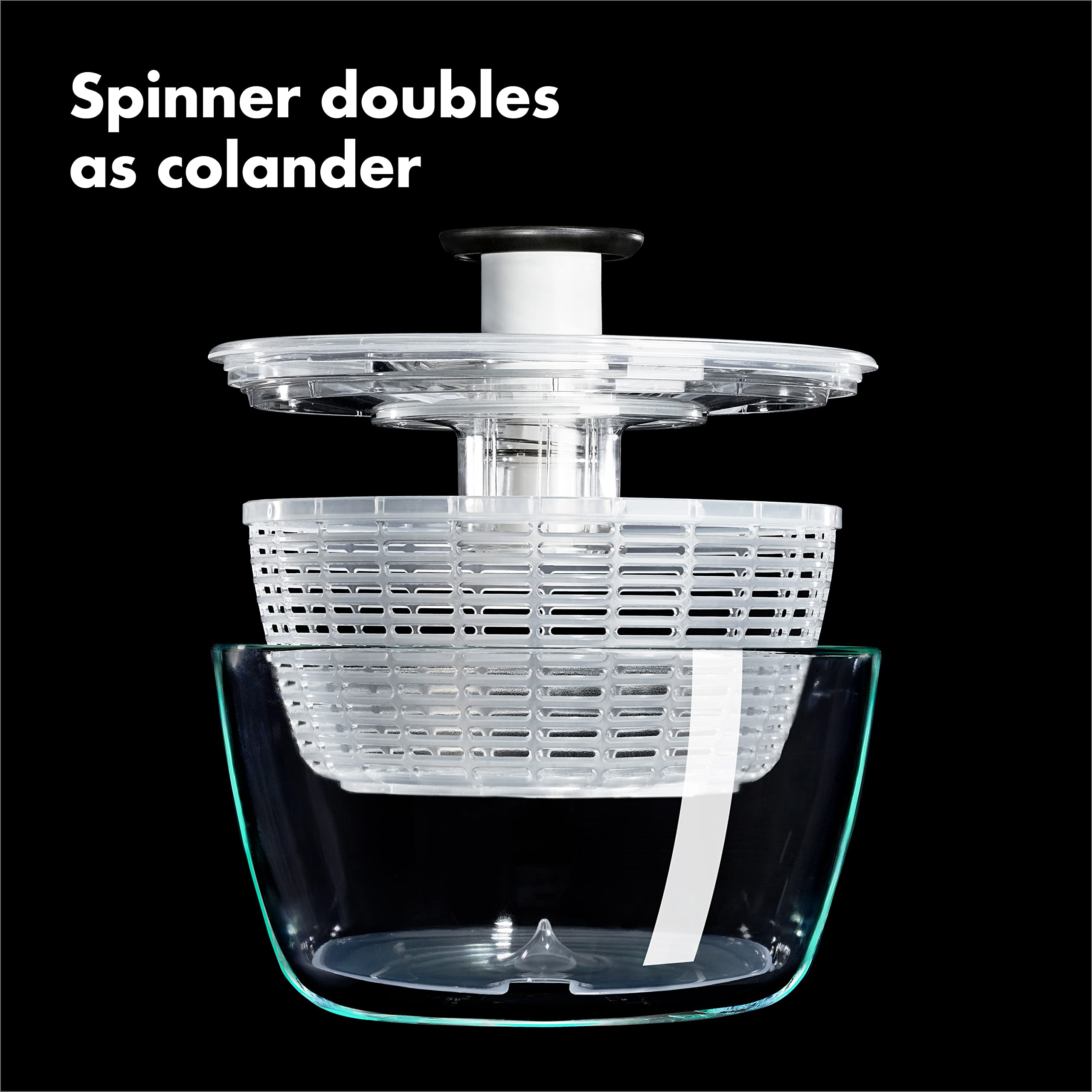 Oxo Good Grips Glass Salad Spinner, Large/6.22 Quart, Clear