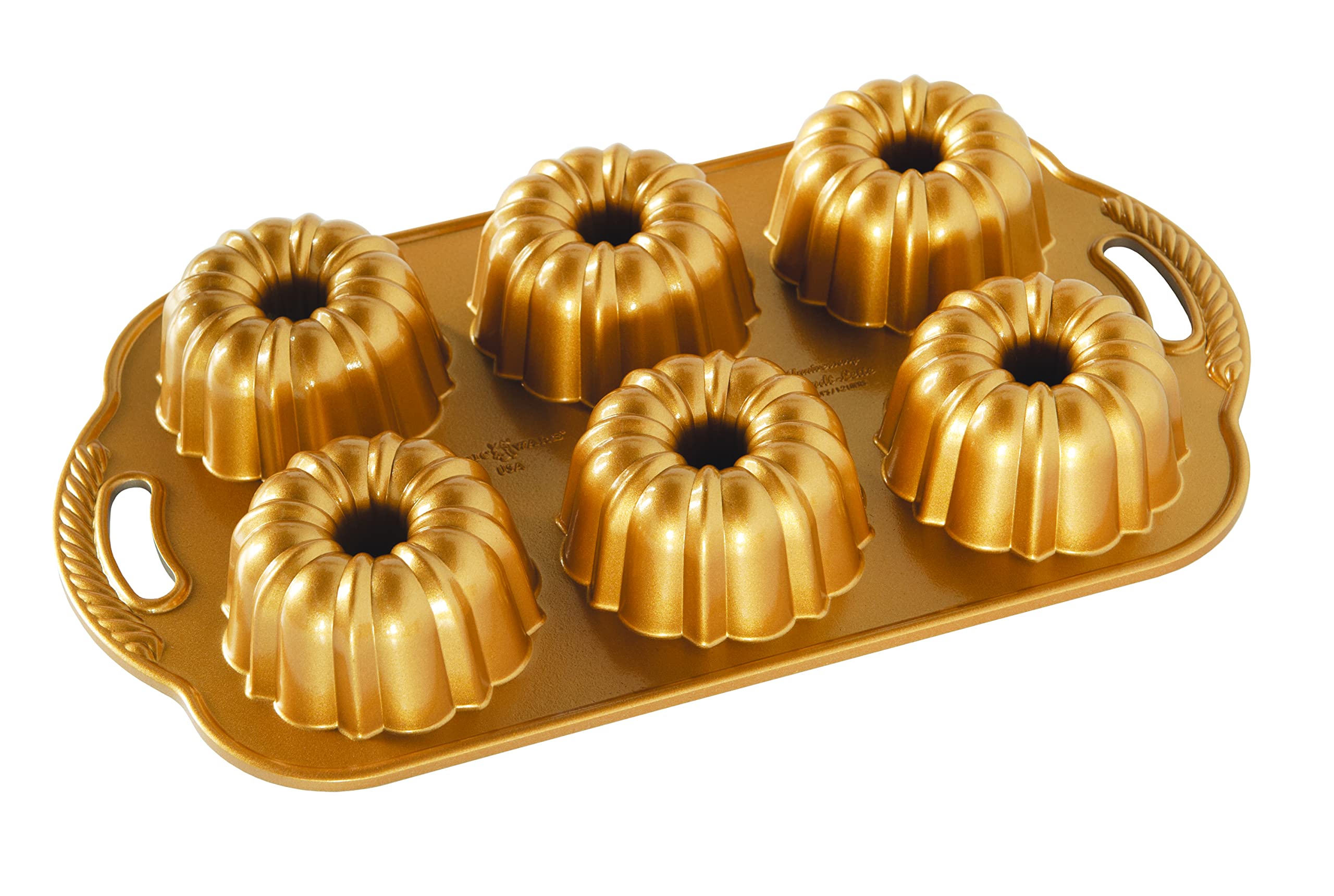 Nordic Ware Anniversary Bundtlette Pan, One Size, Gold