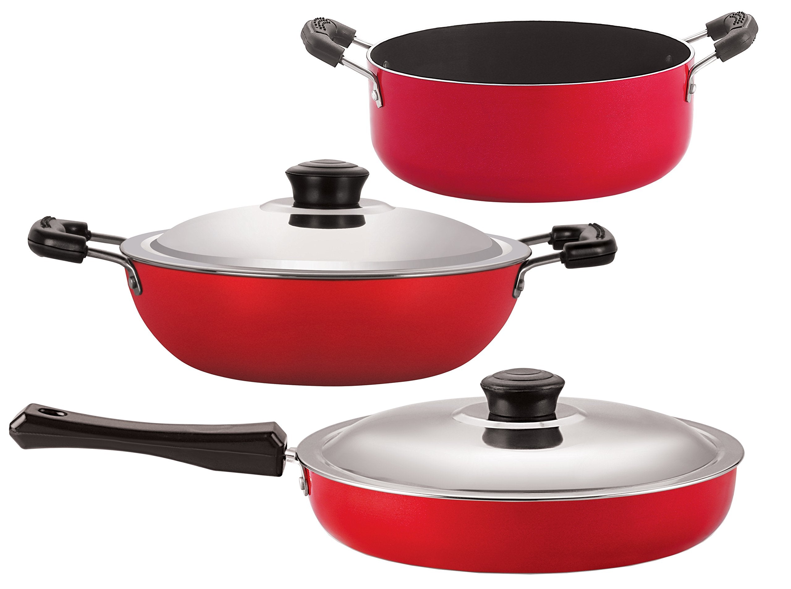 Nirlon NonStick Pfoa Free Healthy Cooking Essential Set With Bakelite Handle