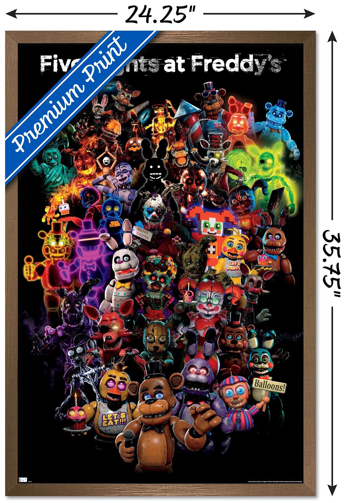 Trends International Five Nights At Freddy'S: Special Delivery - Collage Wall Poster, 22.37'' X 34.00'', Bronze Framed Version