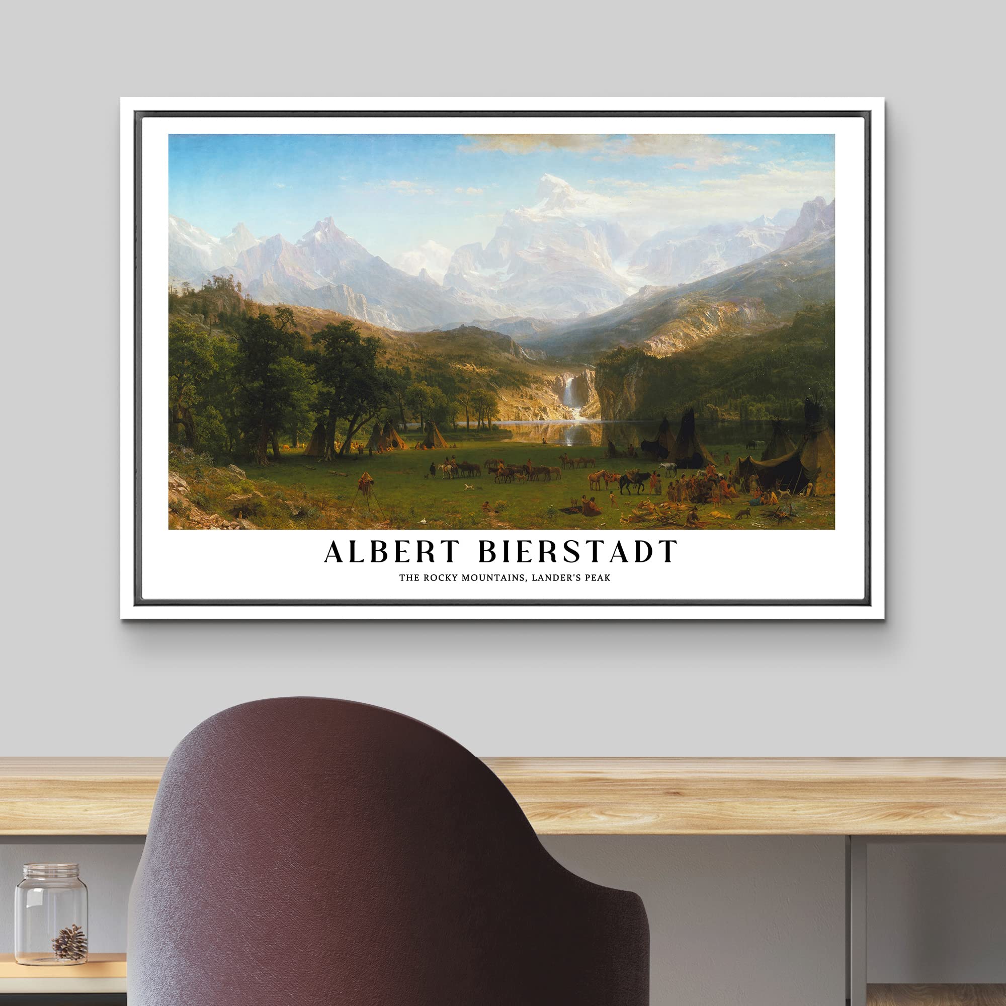 Wall26 Framed Canvas Print Wall Art The Rocky Mountains By Albert Bierstadt Historic Classical Illustrations Fine Art Decorative