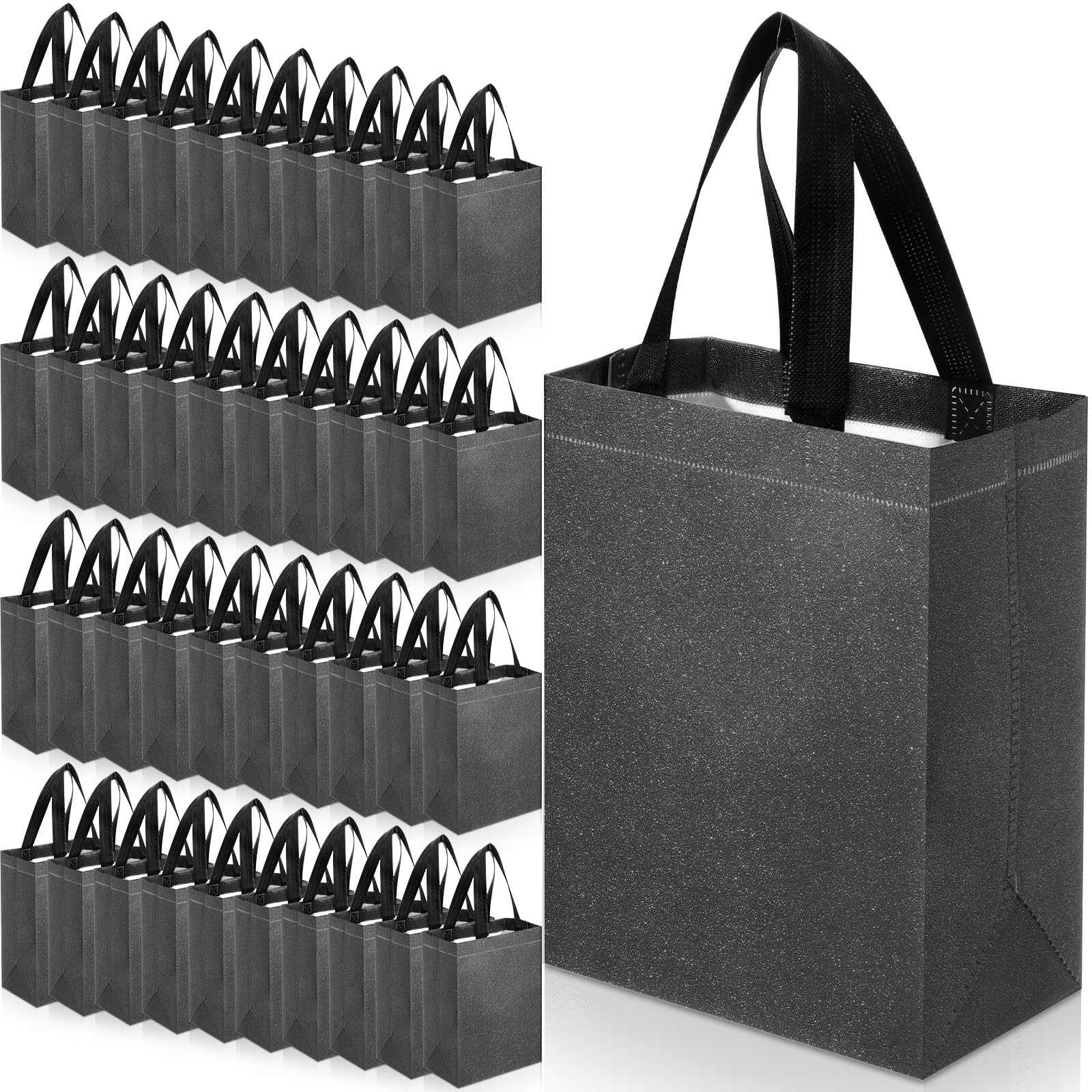Eccliy 80 Pieces Gift Bags Set Glossy Reusable Tote with Handles Grocery Bags Bulk for Wedding, Bachelorette Party, Christmas(Me