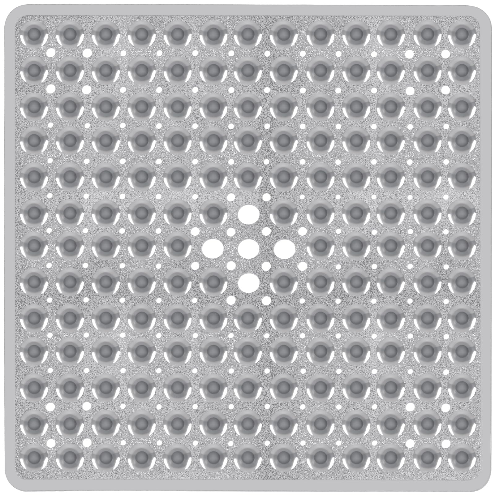 Naoloture Square Shower Bathtub Mat Non Slip For Inside Shower Clear Grey 21X21 Inch, Shower Stall Mats For Bathroom Floor, Soft