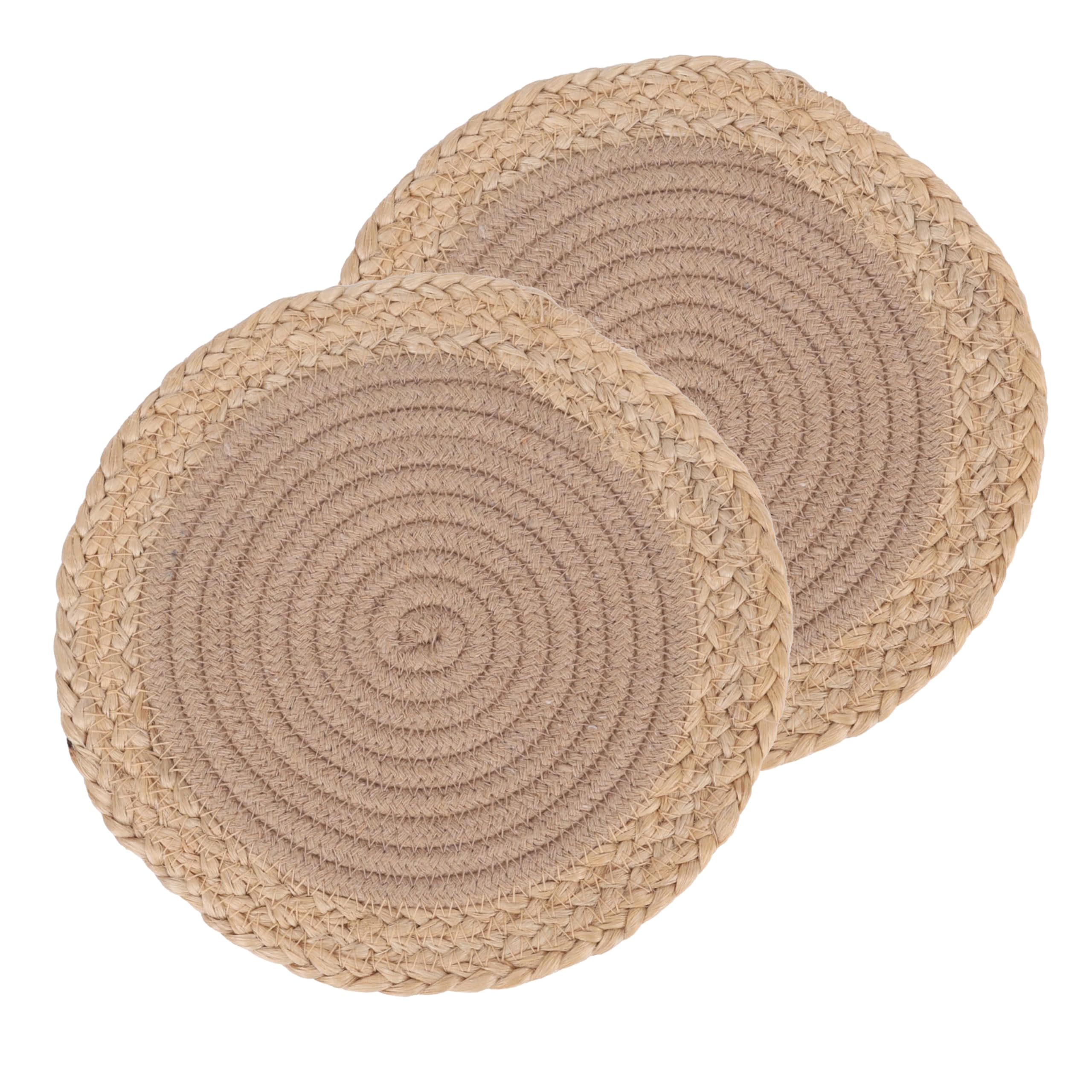 Denova Cotton Rope Trivet For Hot Pots And Pans - Heat Resistant Table Mat, Handmade, Biege & Jute, 23Cm (Pack Of 2)